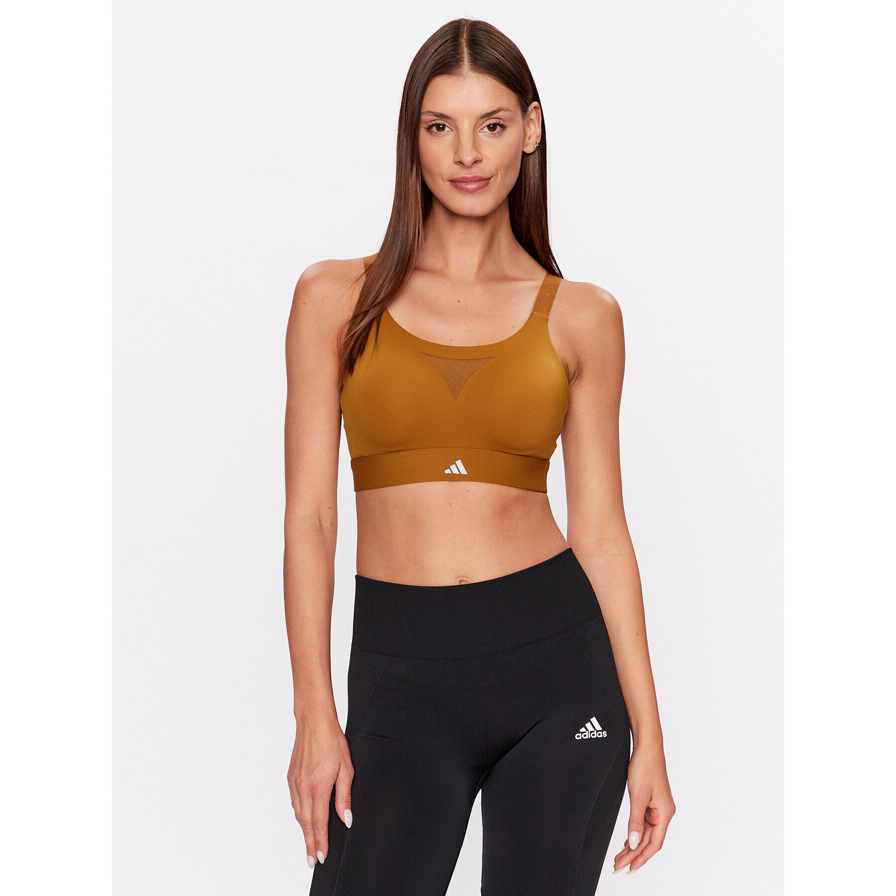 adidas Sportovní podprsenka Tailored Impact Training High-Support Bra HR9729 Hnědá - Pepit.cz