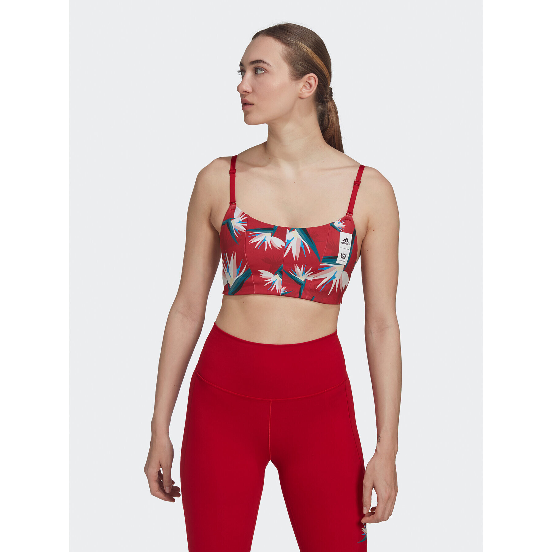 adidas Sportovní podprsenka Thebe Magugu Studio Light-Support Bra HM9256 Červená - Pepit.cz