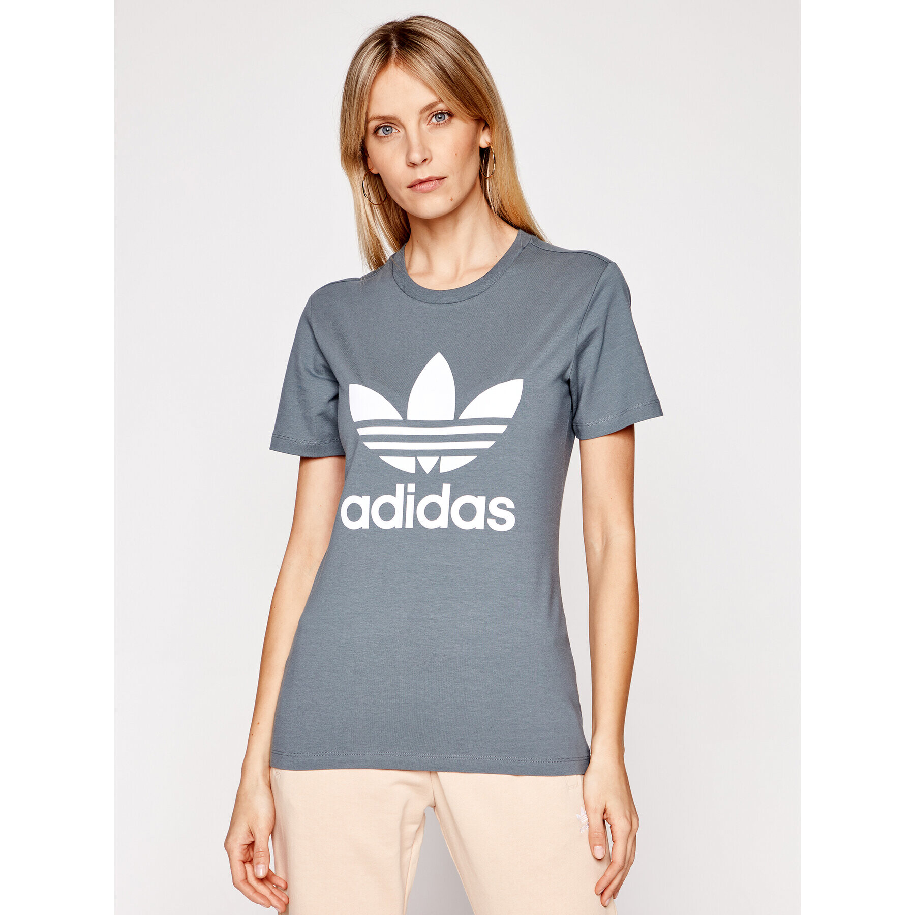 adidas T-Shirt adicolor Classics Trefoil GN2903 Šedá Regular Fit - Pepit.cz