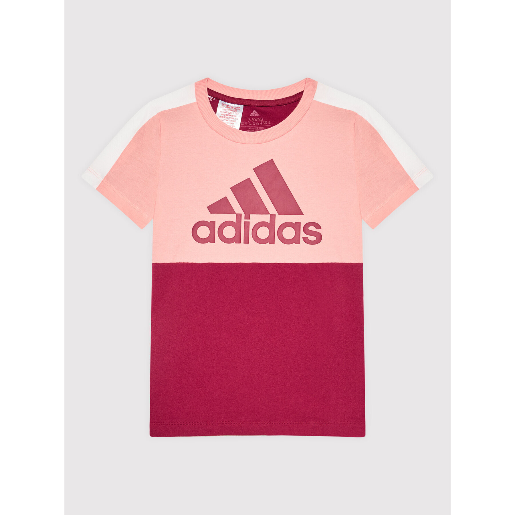 adidas T-Shirt B Cb Logo HC5663 Bordó Regular Fit - Pepit.cz