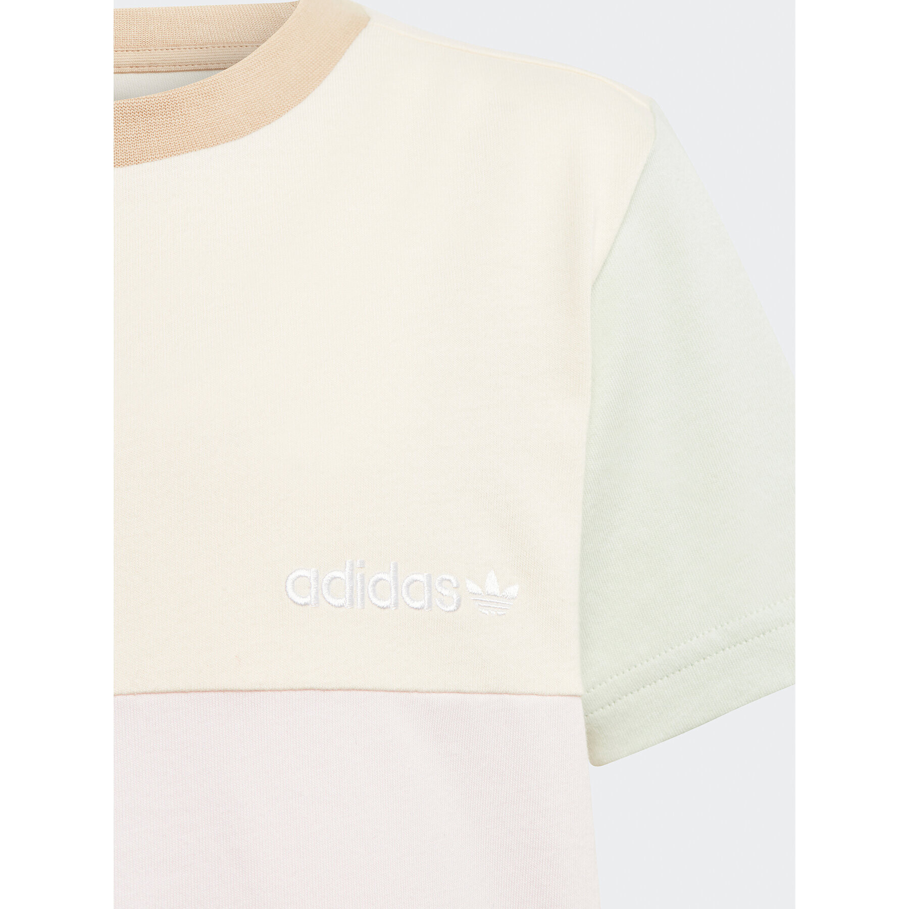 adidas T-Shirt Colourblock T-Shirt HK9819 Béžová Regular Fit - Pepit.cz