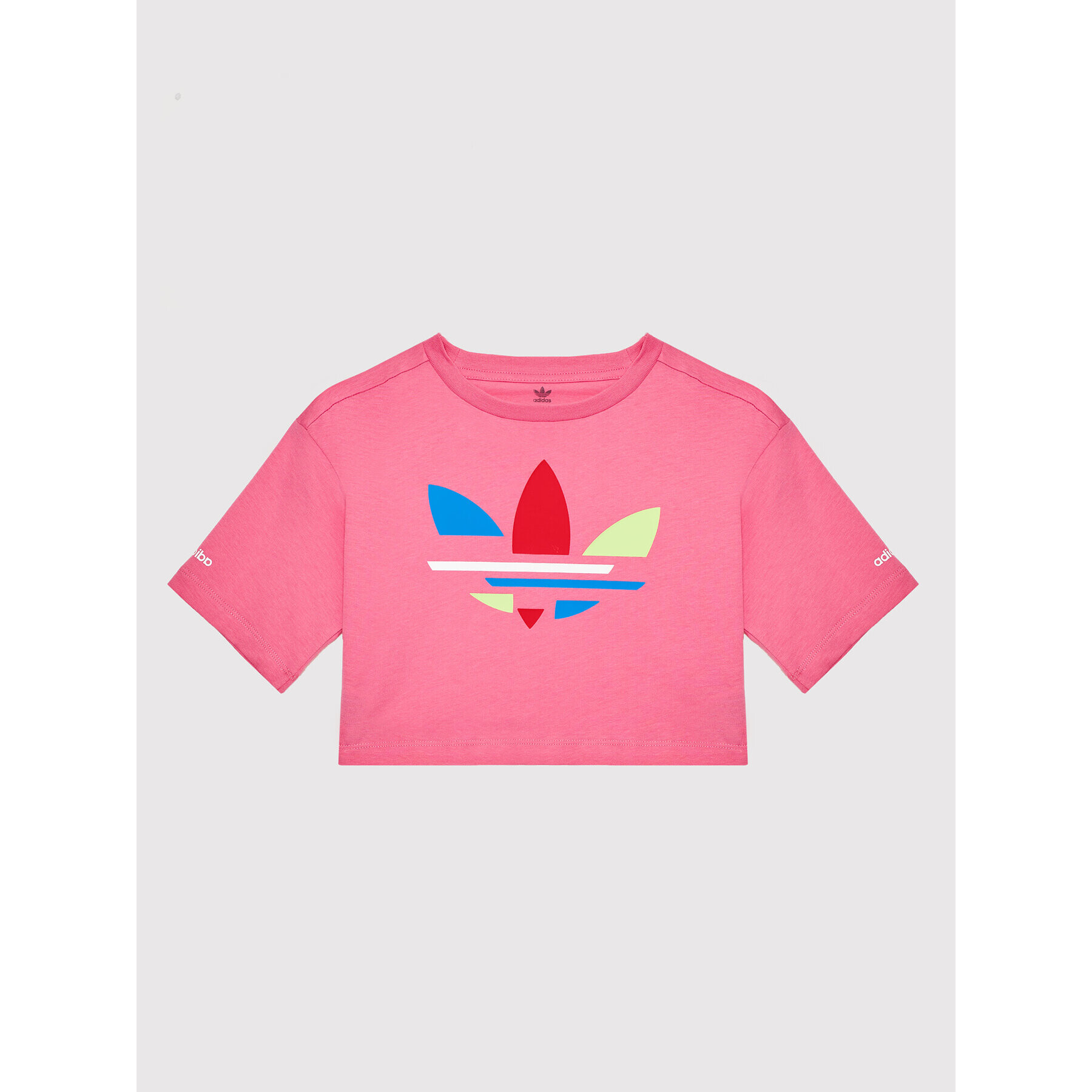 adidas T-Shirt Crop Top adicolor H32350 Růžová Loose Fit - Pepit.cz