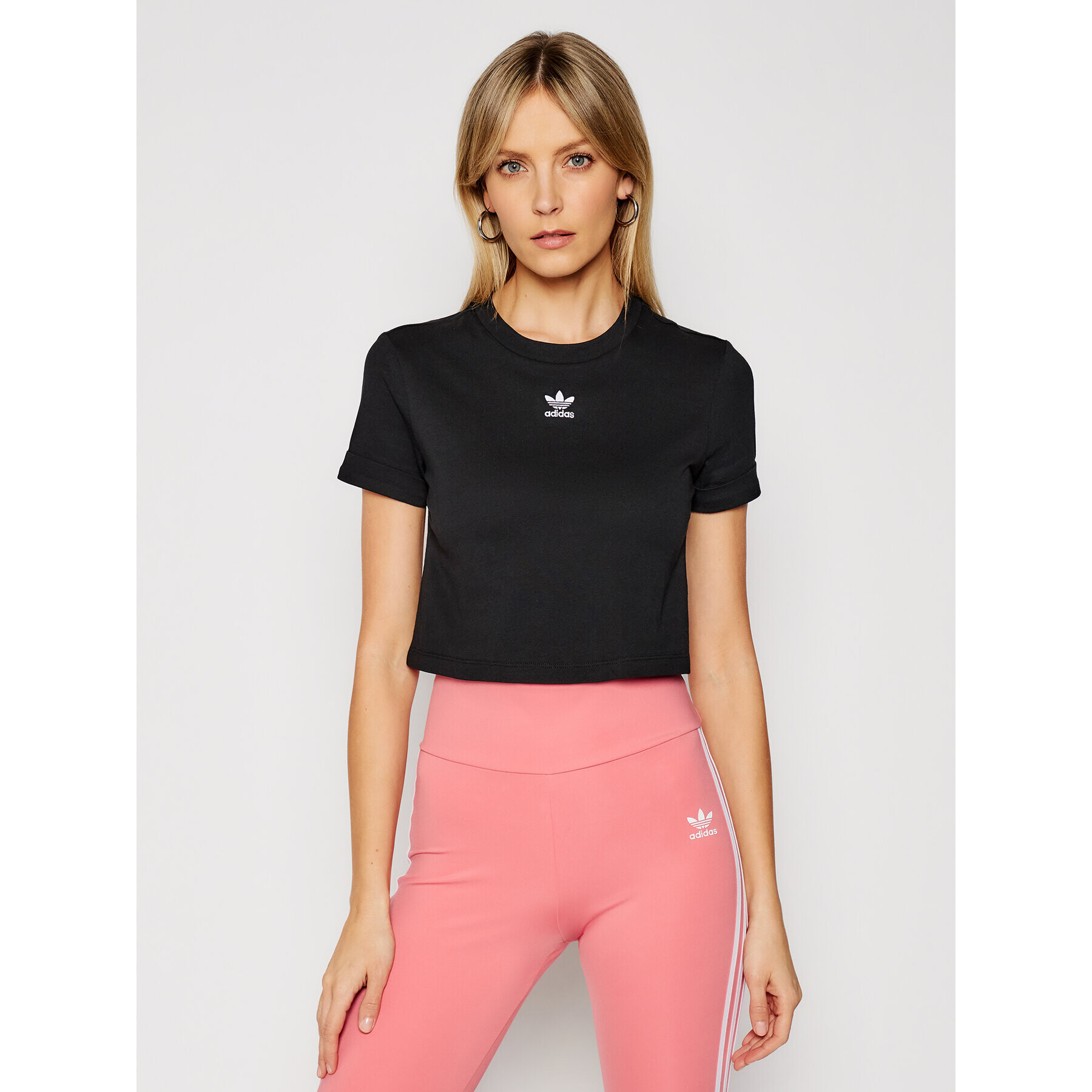 adidas T-Shirt Crop Top GN2802 Černá Regular Fit - Pepit.cz