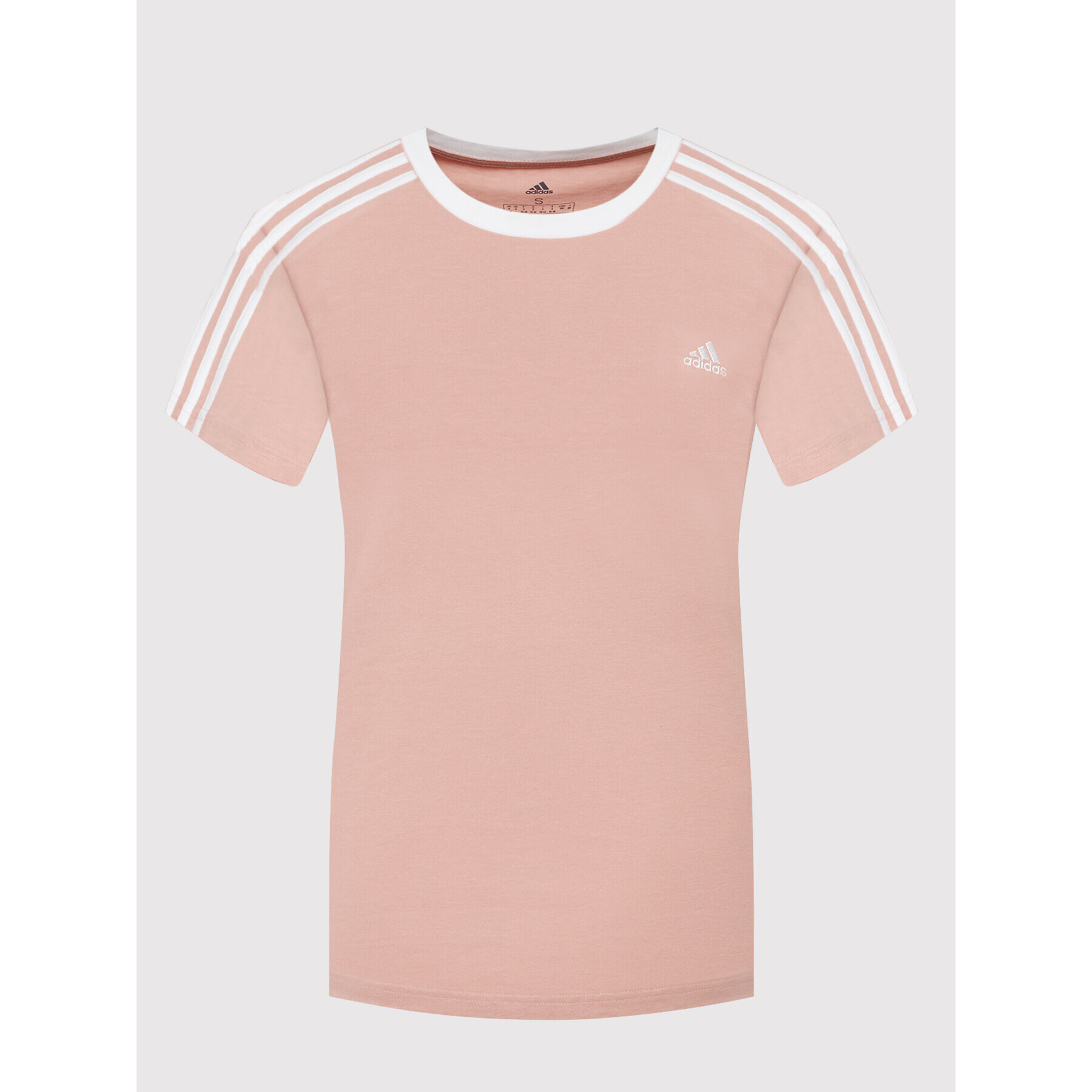 adidas T-Shirt Essentials 3-Stripes HF1865 Růžová Loose Fit - Pepit.cz