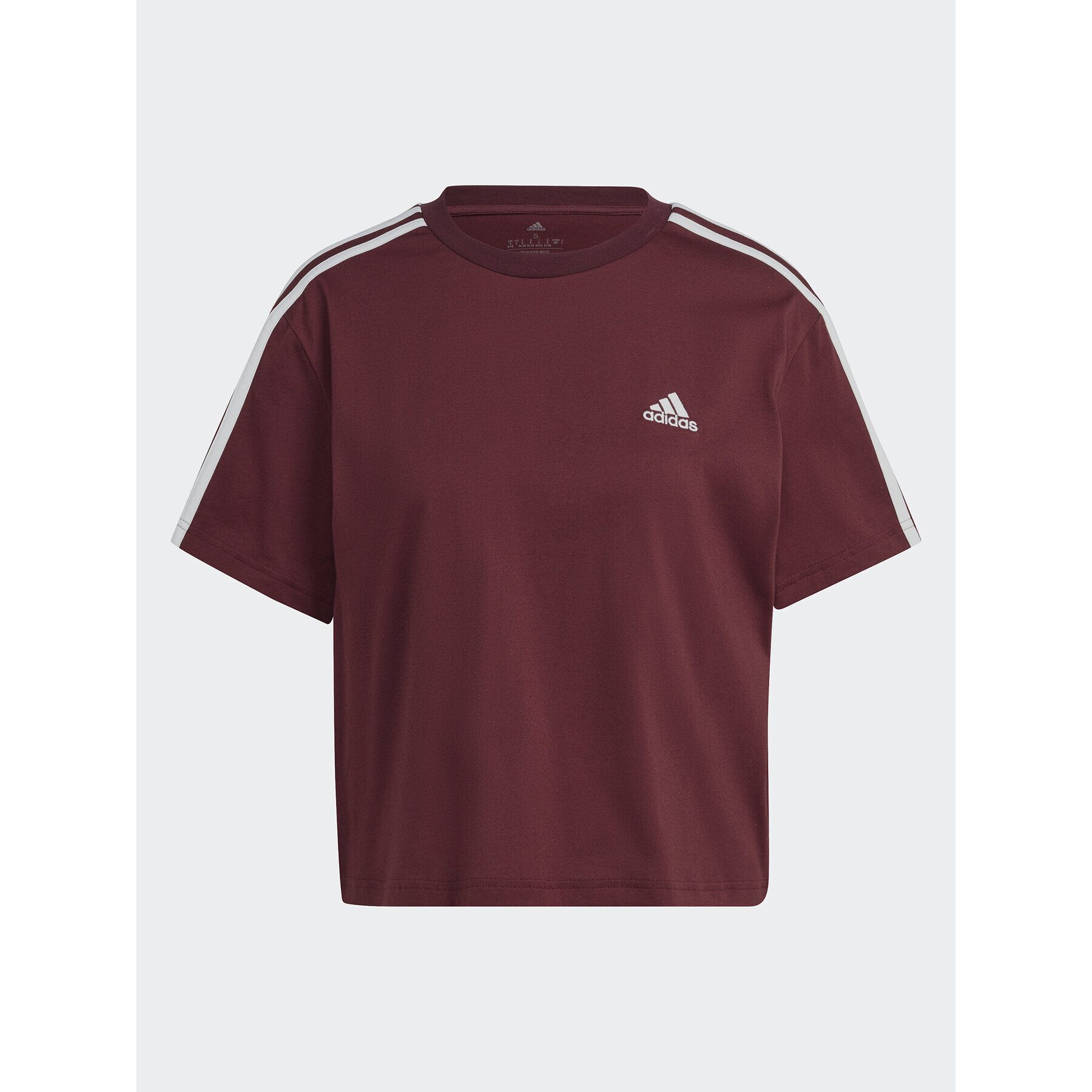 adidas T-Shirt Essentials 3-Stripes Single Jersey Crop Top IL3410 Červená Loose Fit - Pepit.cz