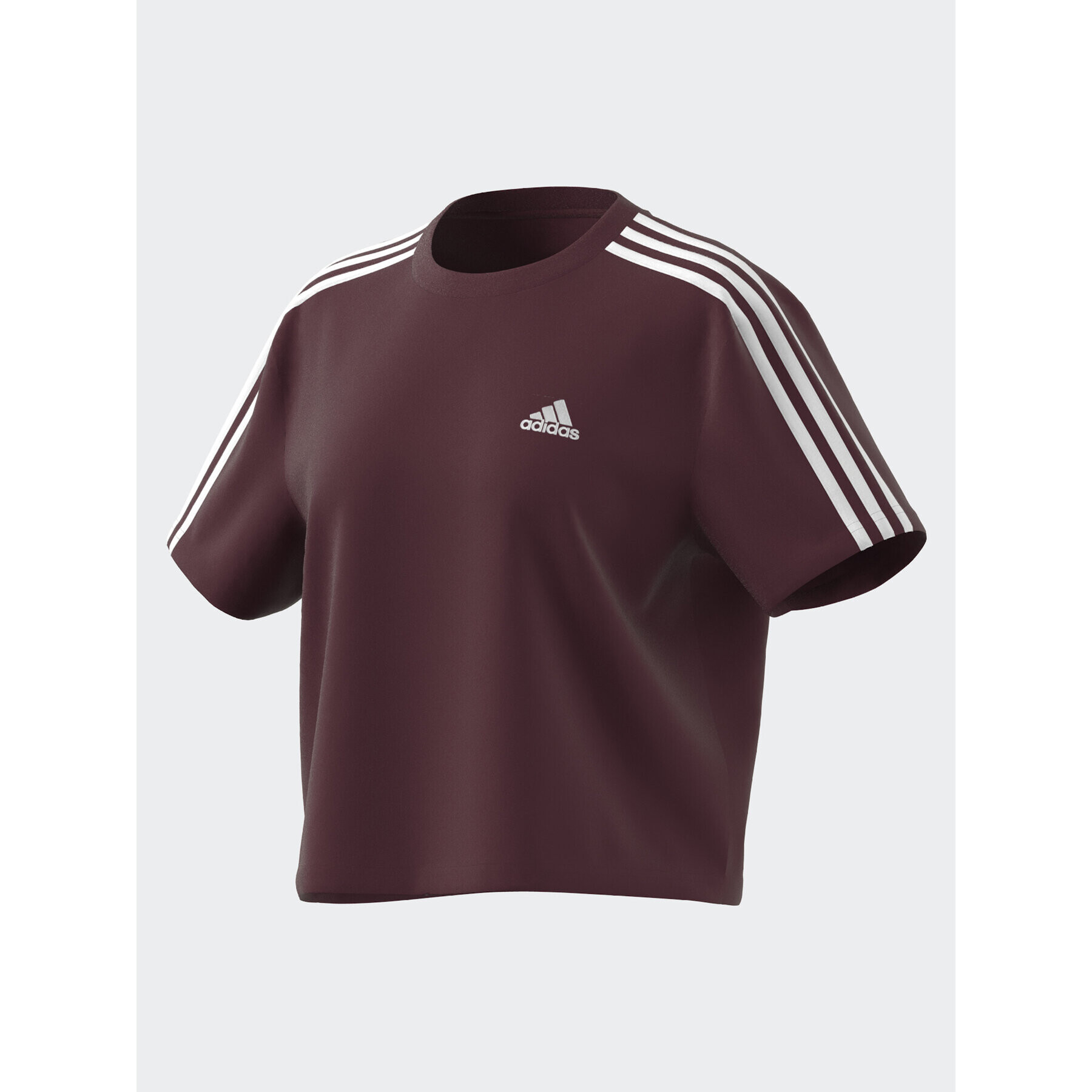 adidas T-Shirt Essentials 3-Stripes Single Jersey Crop Top IL3410 Červená Loose Fit - Pepit.cz