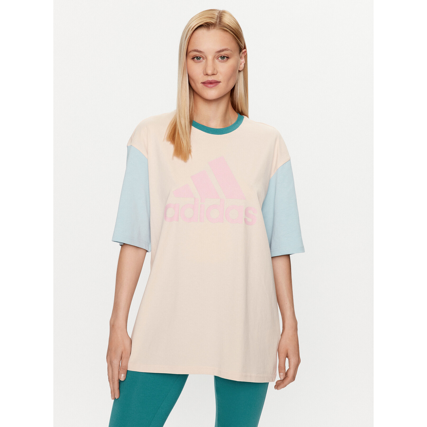 adidas T-Shirt Essentials Big Logo Boyfriend T-Shirt IL3333 Růžová Loose Fit - Pepit.cz