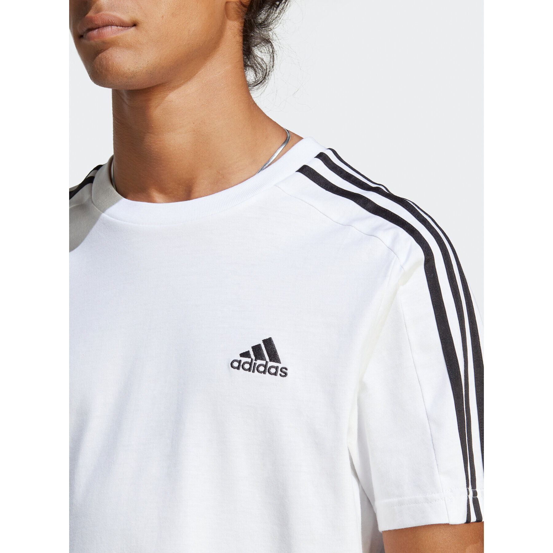 adidas T-Shirt Essentials Single Jersey 3-Stripes T-Shirt IC9336 Bílá Regular Fit - Pepit.cz