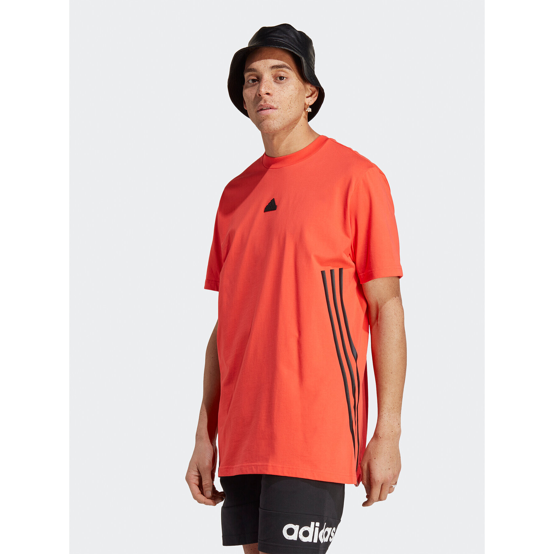 adidas T-Shirt Future Icons 3-Stripes T-Shirt IC8250 Červená Loose Fit - Pepit.cz