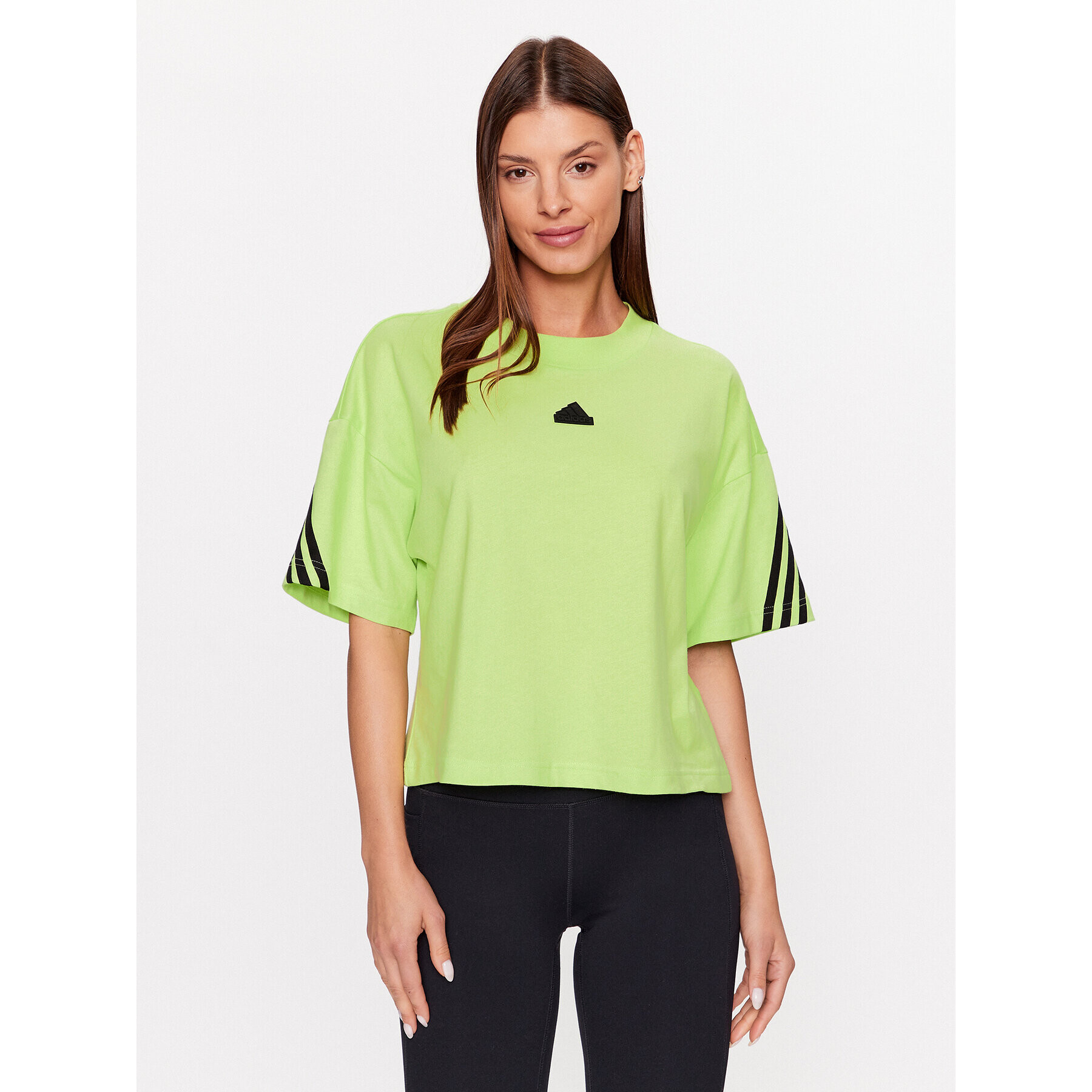 adidas T-Shirt Future Icons 3-Stripes T-Shirt IL3062 Zelená Loose Fit - Pepit.cz