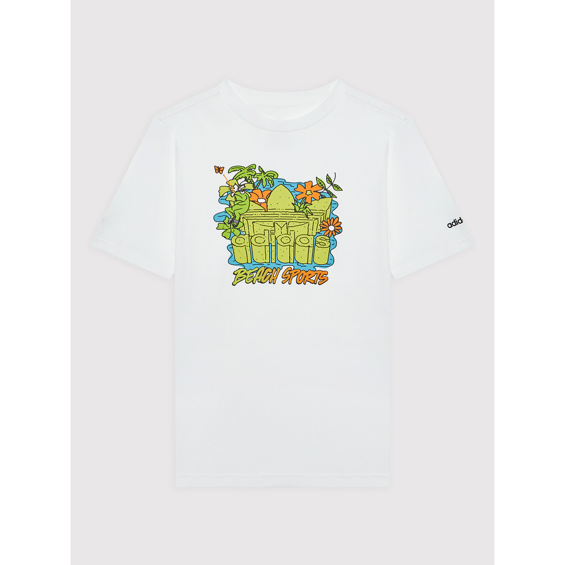 adidas T-Shirt Graphic Stoked Beach HF7433 Bílá Regular Fit - Pepit.cz