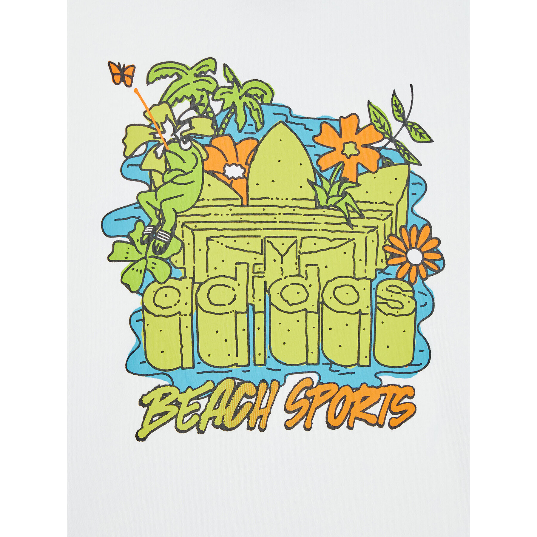 adidas T-Shirt Graphic Stoked Beach HF7433 Bílá Regular Fit - Pepit.cz