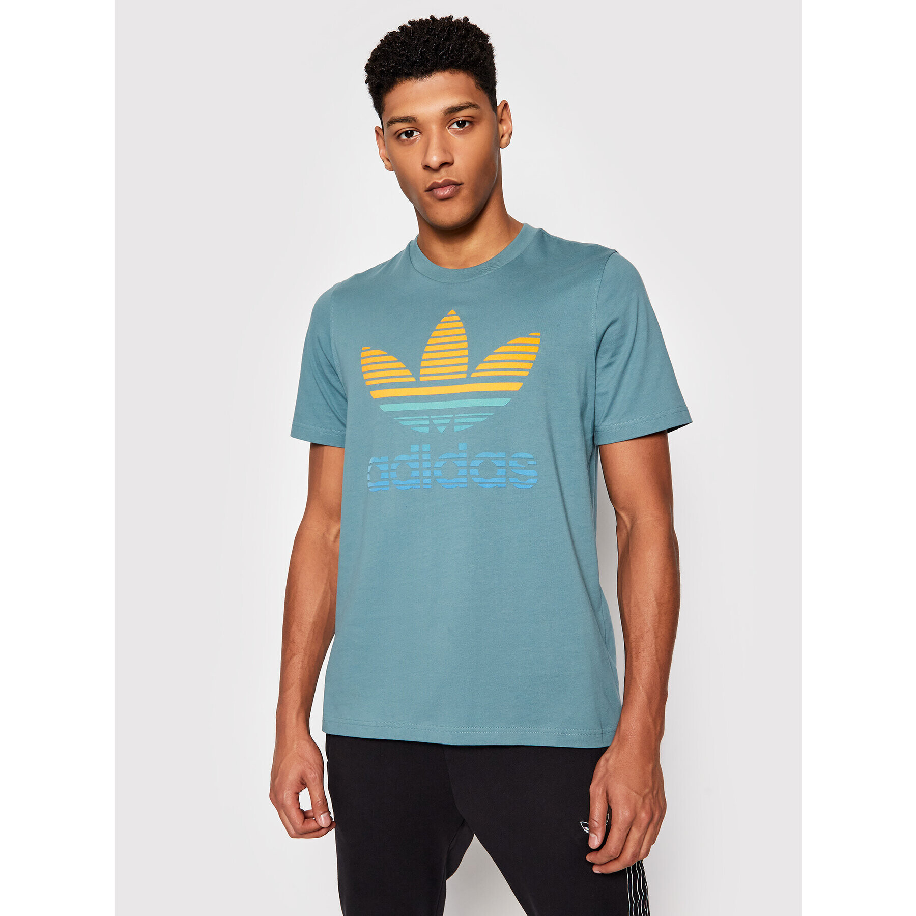 adidas T-Shirt Tref Ombre T GP0164 Zelená Regular Fit - Pepit.cz