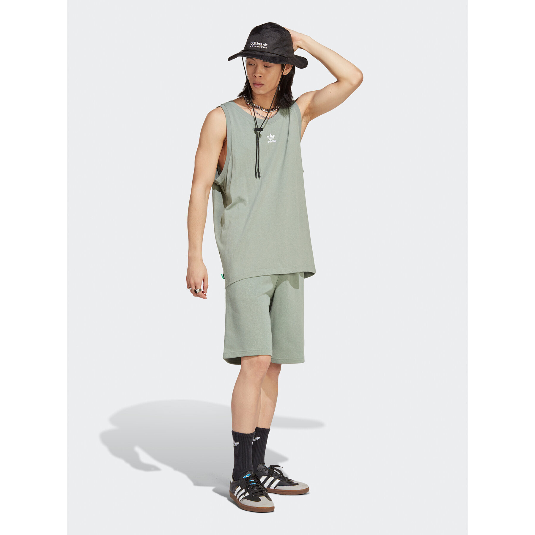 adidas Tank top Essentials+ Made With Hemp Tank Top HR2958 Zelená Slim Fit - Pepit.cz