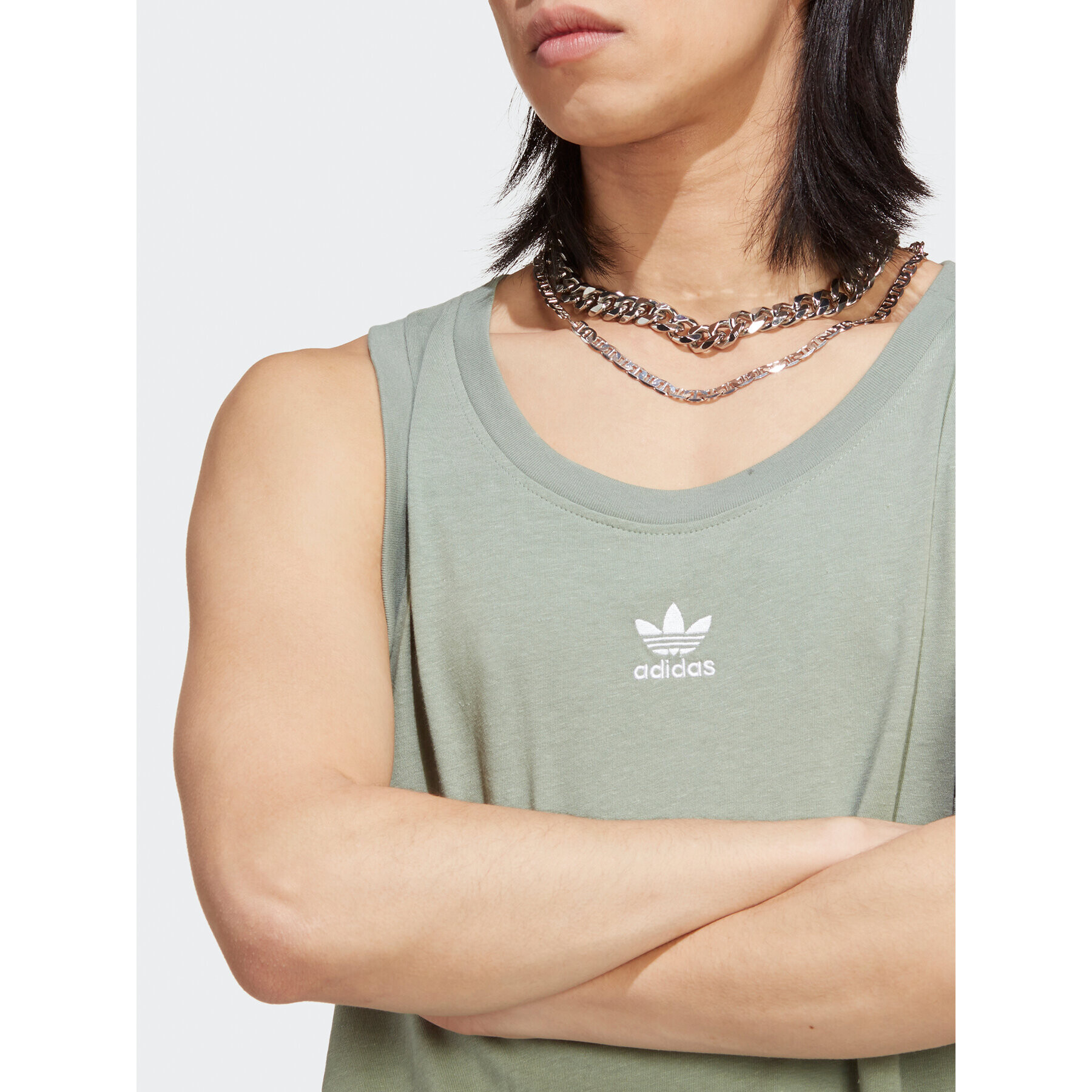 adidas Tank top Essentials+ Made With Hemp Tank Top HR2958 Zelená Slim Fit - Pepit.cz