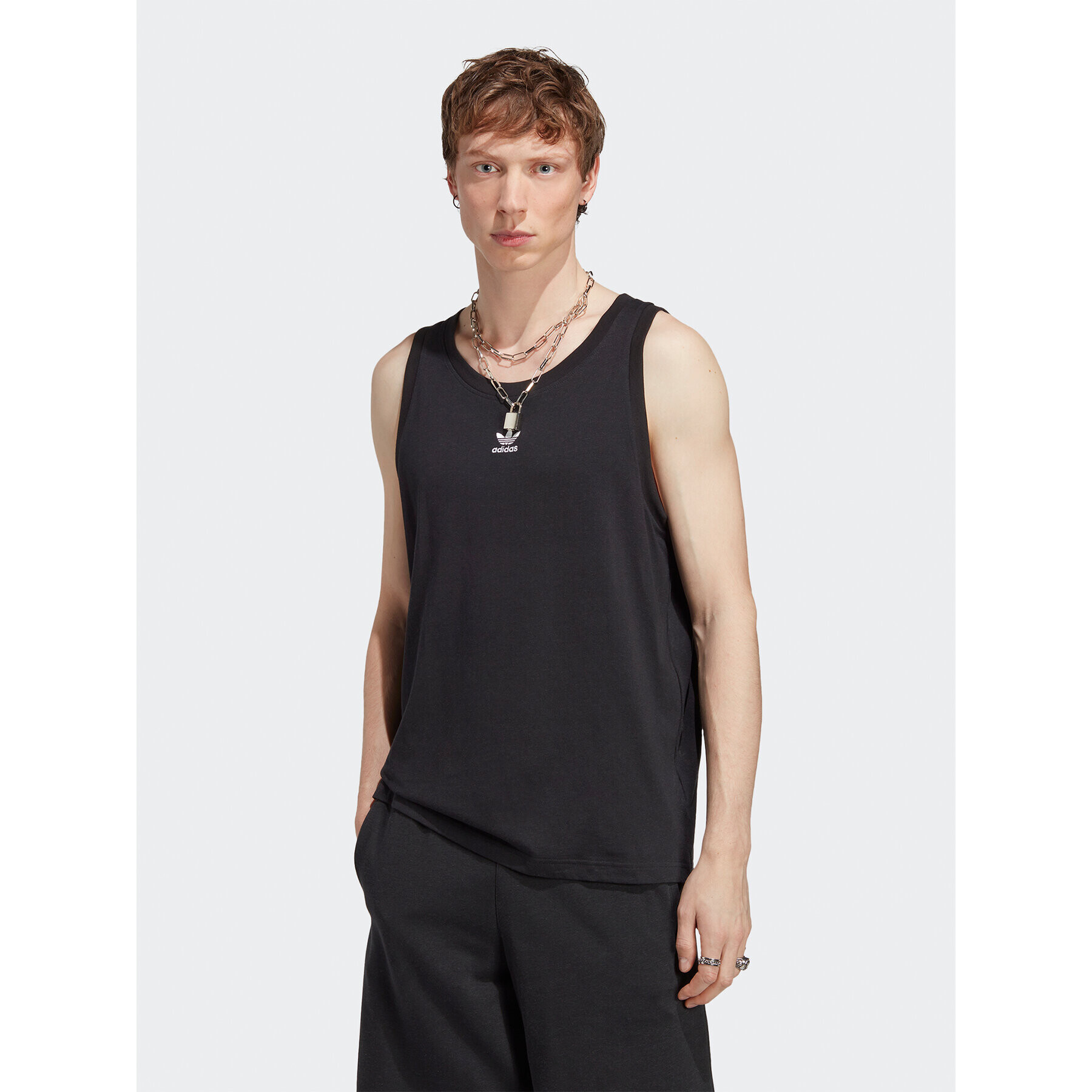 adidas Tank top Essentials+ Made With Hemp Tank Top HR8619 Černá Slim Fit - Pepit.cz