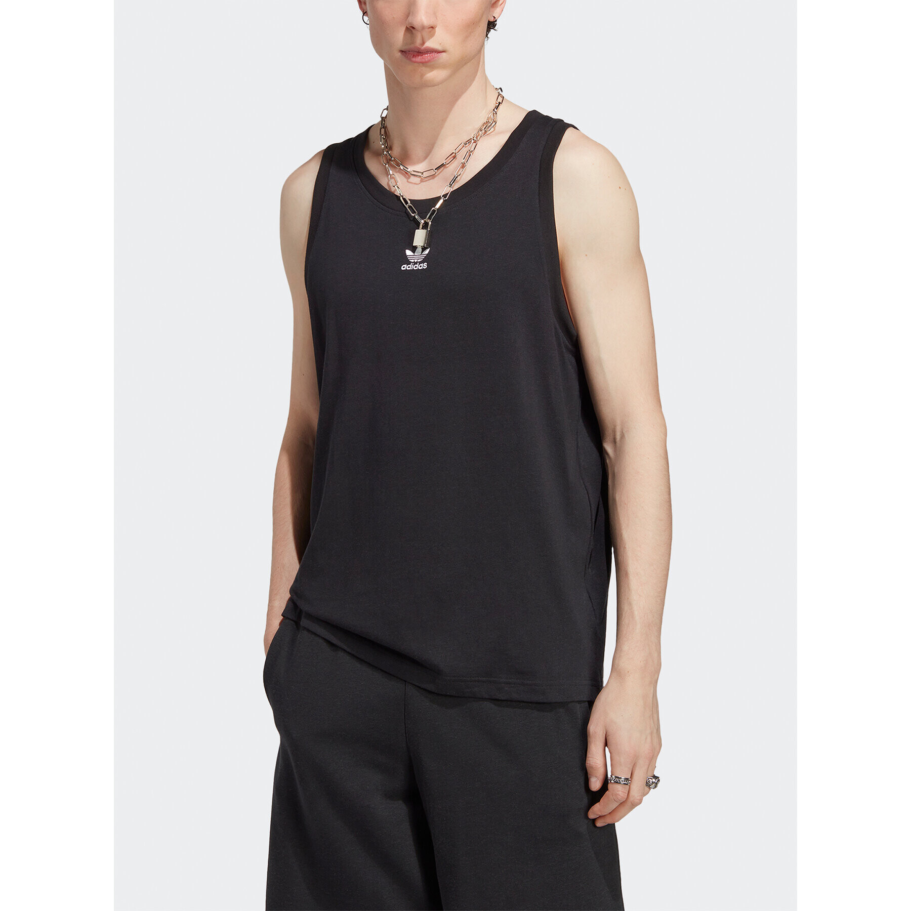 adidas Tank top Essentials+ Made With Hemp Tank Top HR8619 Černá Slim Fit - Pepit.cz