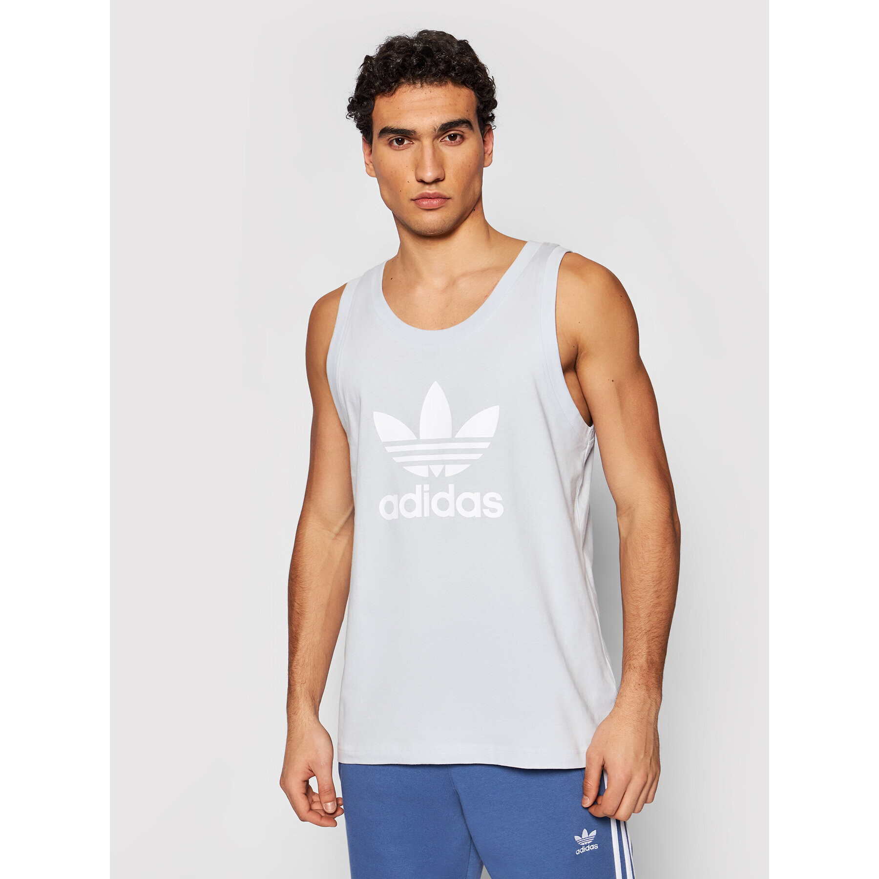 adidas Tank top Trefoil GN3488 Modrá Regular Fit - Pepit.cz