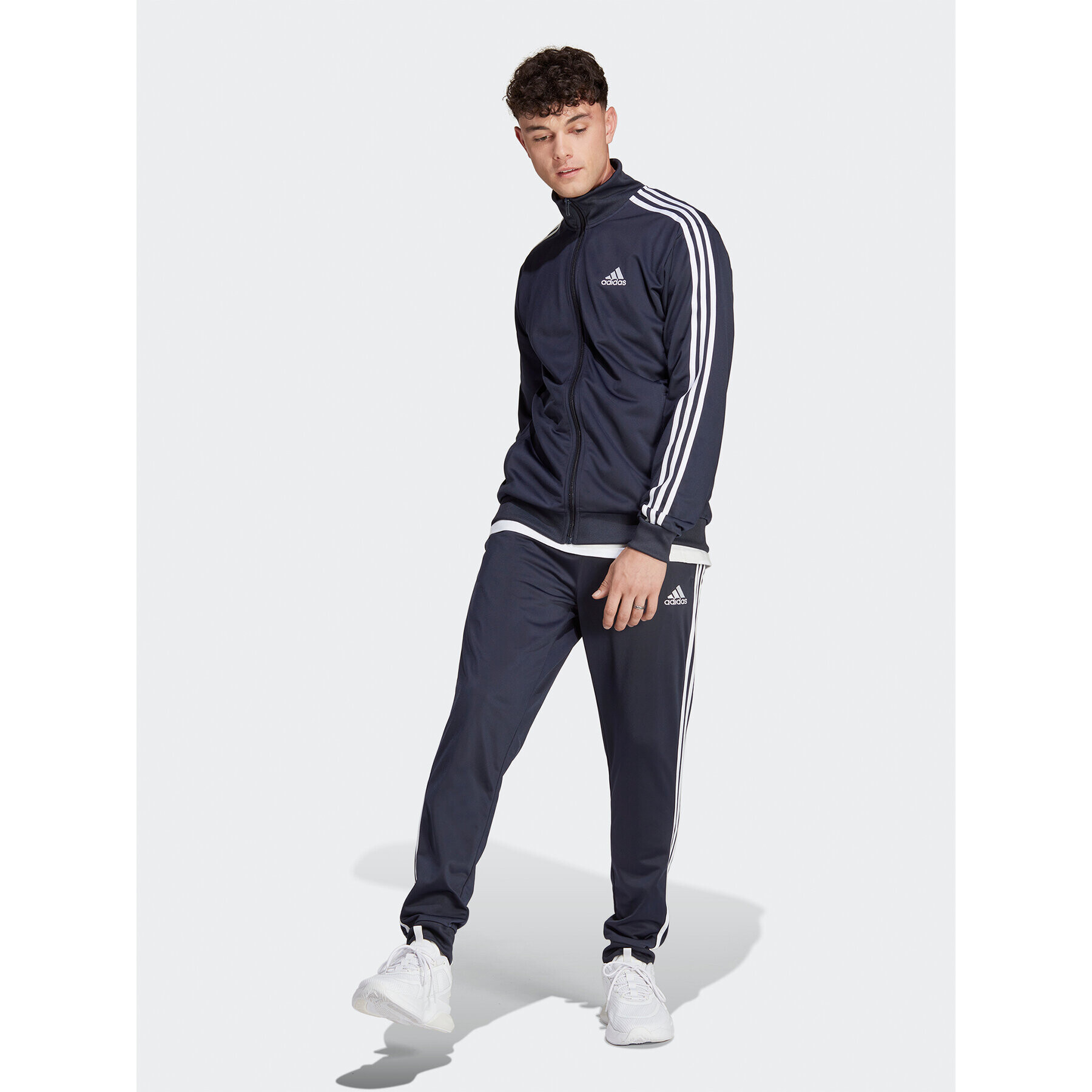 adidas Tepláková souprava Basic 3-Stripes HZ2220 Tmavomodrá Regular Fit - Pepit.cz