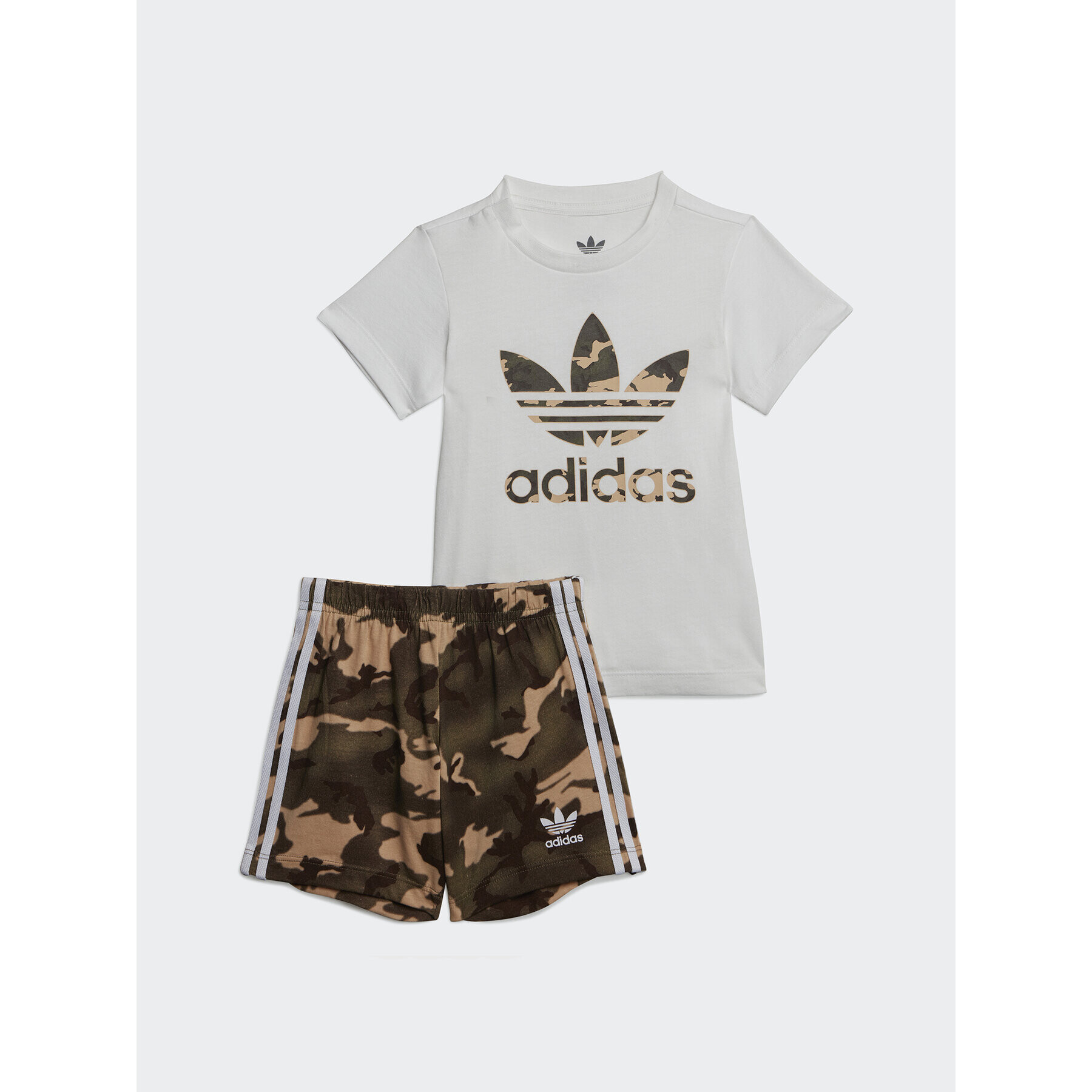 adidas Tepláková souprava Camo Tee and Shorts Set IC2027 Bílá Regular Fit - Pepit.cz