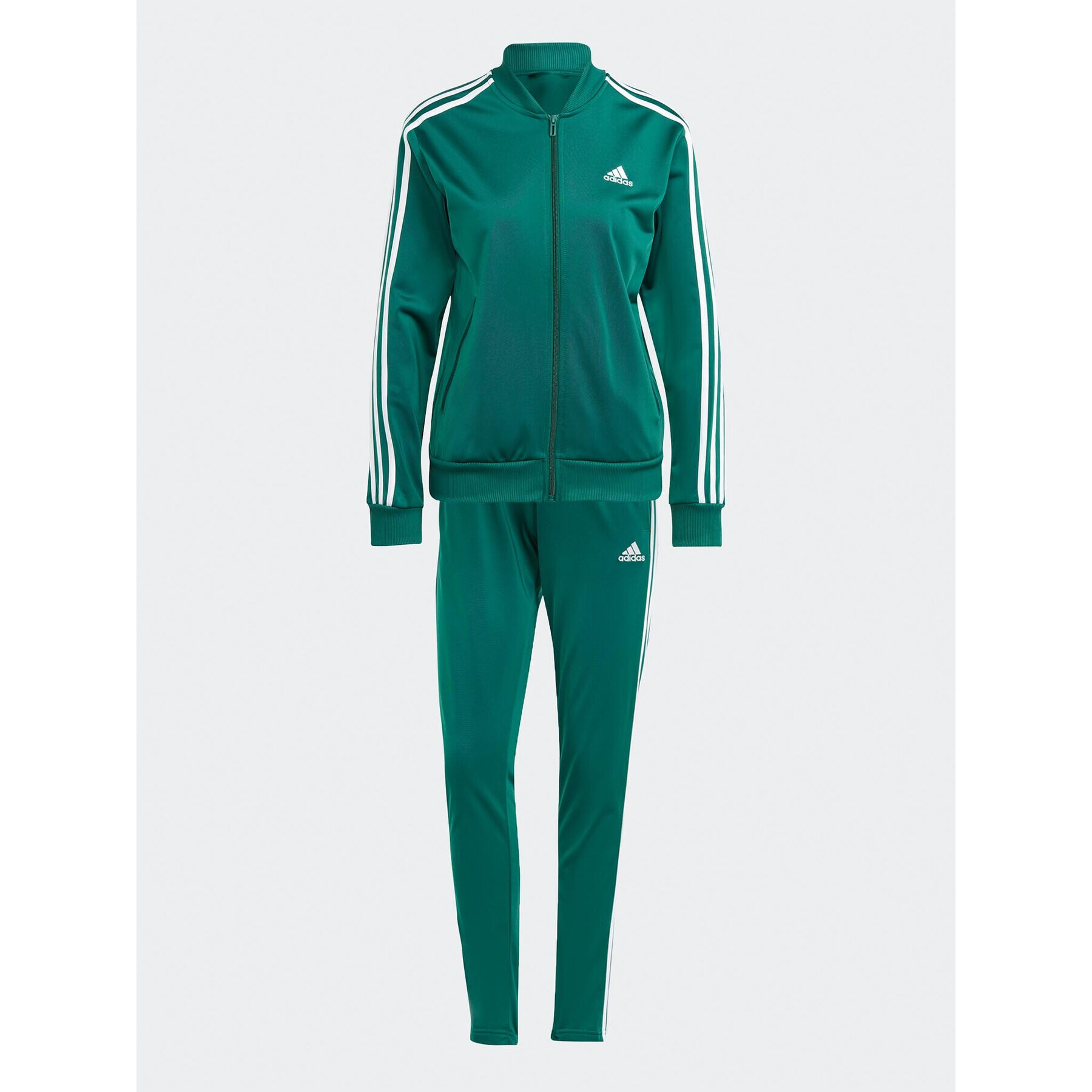 adidas Tepláková souprava Essentials 3-Stripes IJ8785 Zelená Slim Fit - Pepit.cz