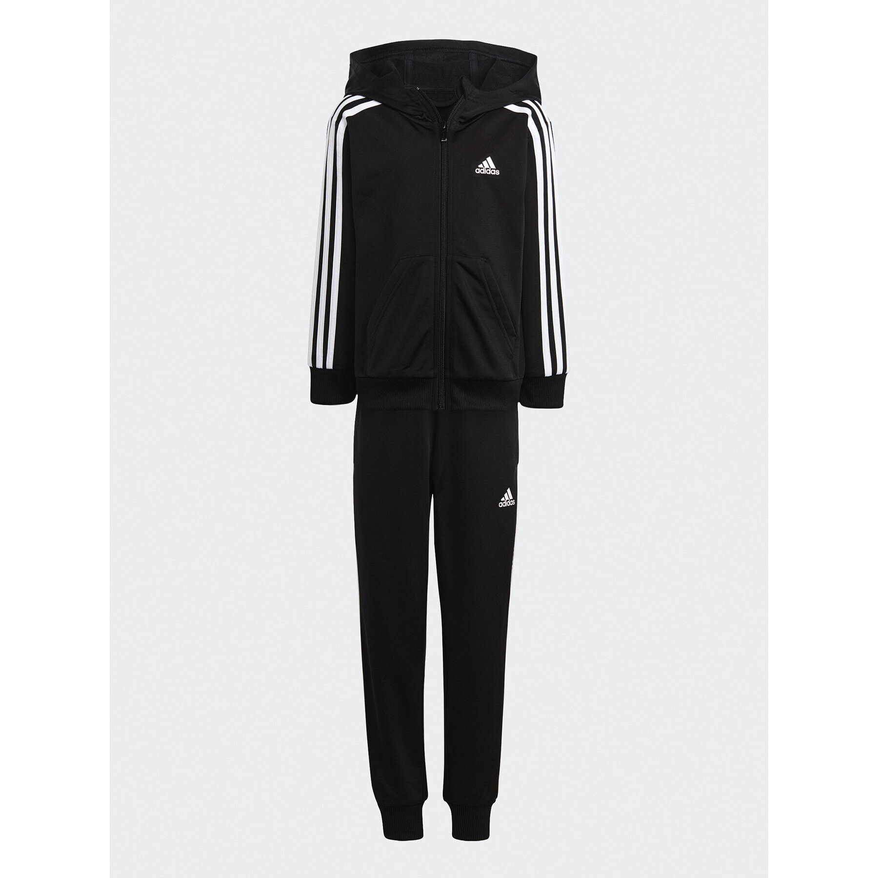 adidas Tepláková souprava Essentials 3-Stripes Shiny Tracksuit HR5906 Černá Slim Fit - Pepit.cz