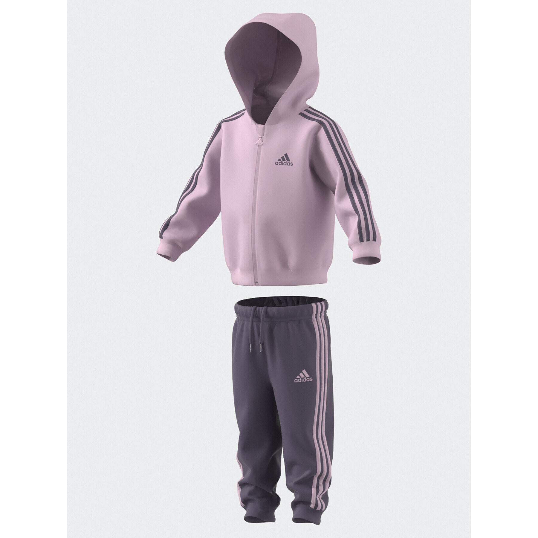 adidas Tepláková souprava Essentials Full-Zip Hooded Jogger Set IJ8851 Růžová Regular Fit - Pepit.cz