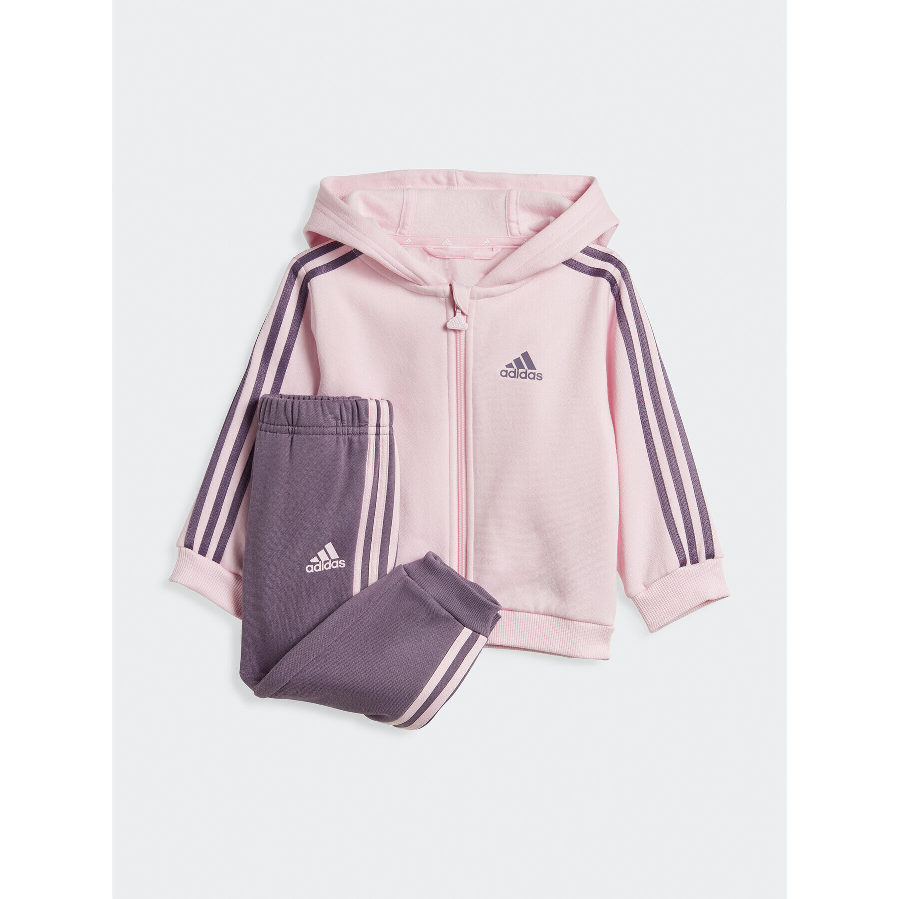 adidas Tepláková souprava Essentials Full-Zip Hooded Jogger Set IJ8851 Růžová Regular Fit - Pepit.cz