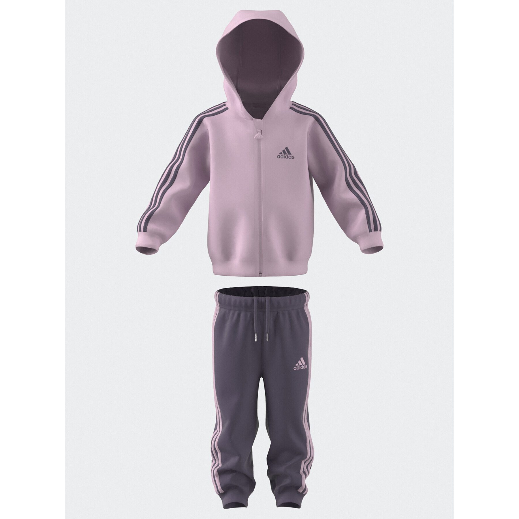 adidas Tepláková souprava Essentials Full-Zip Hooded Jogger Set IJ8851 Růžová Regular Fit - Pepit.cz