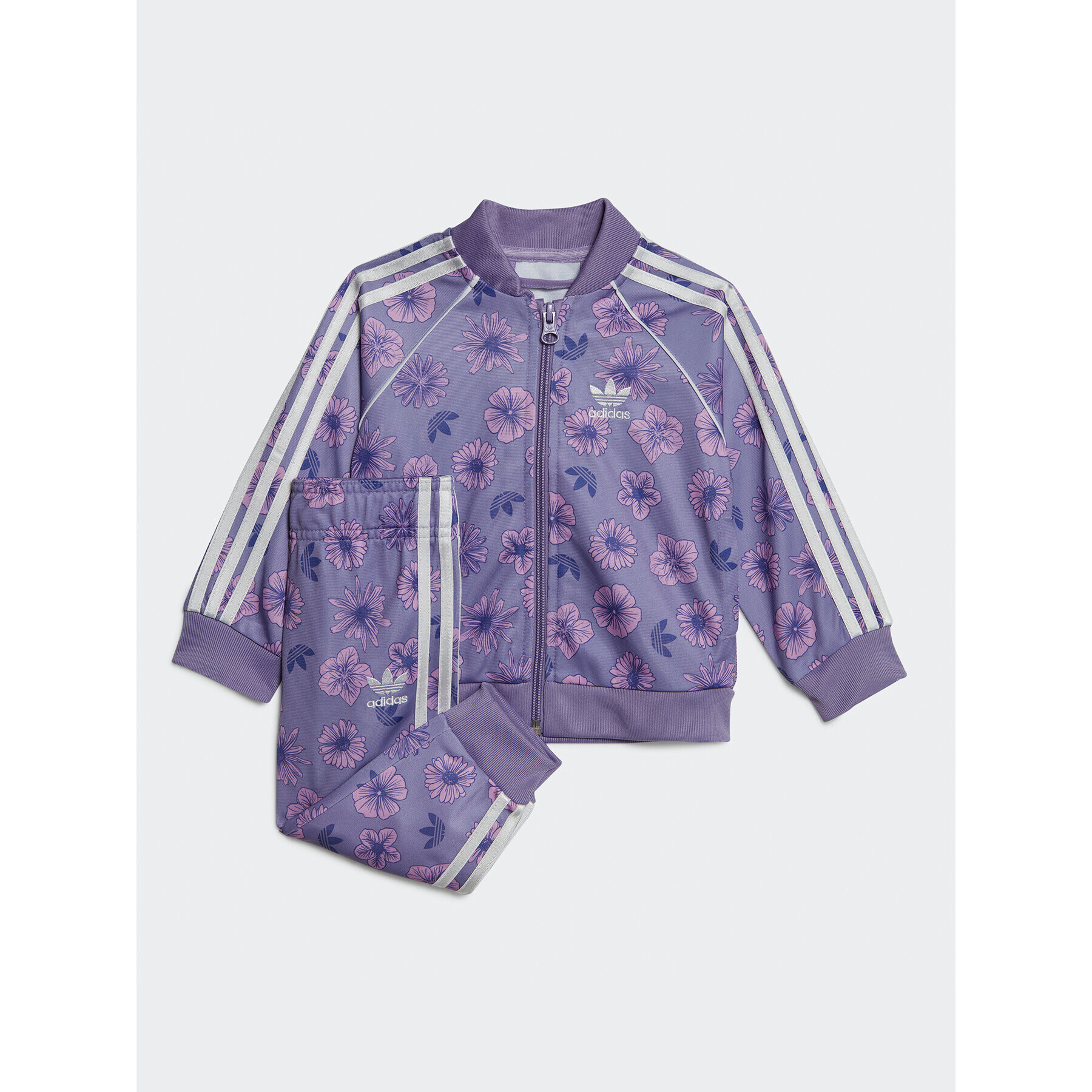 adidas Tepláková souprava Floral Sweat Suit Set IC8783 Fialová Regular Fit - Pepit.cz