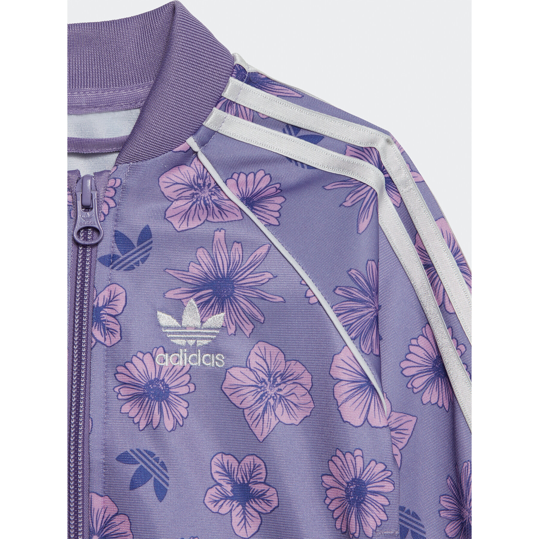 adidas Tepláková souprava Floral Sweat Suit Set IC8783 Fialová Regular Fit - Pepit.cz