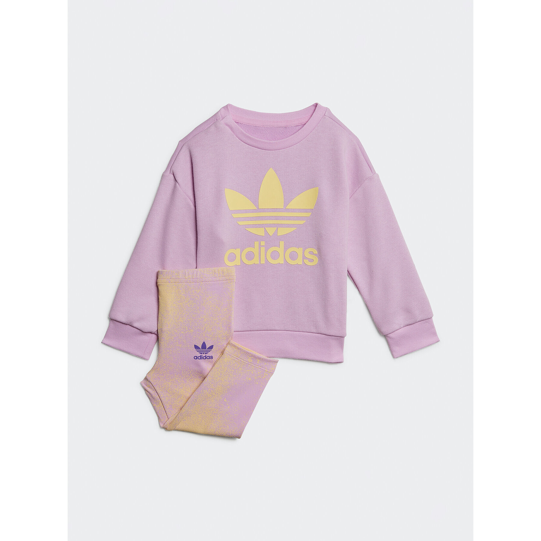 adidas Tepláková souprava Graphic Logo Crew Set HK2910 Fialová Slim Fit - Pepit.cz