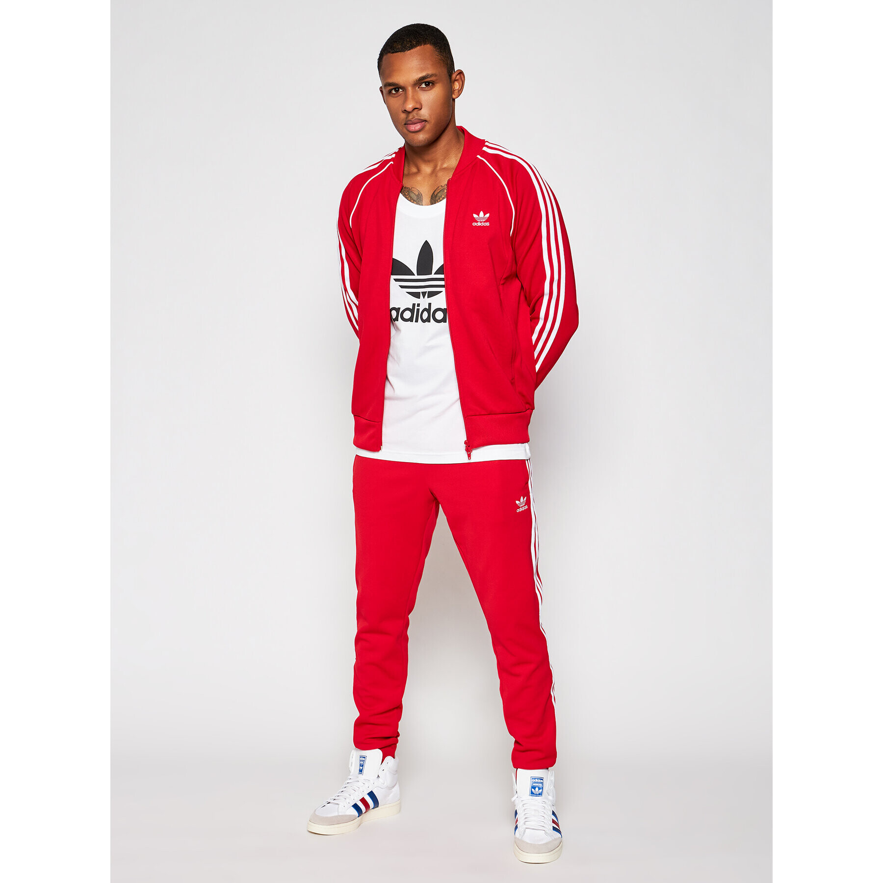 adidas Teplákové kalhoty adicolor Classics GF0208 Červená Slim Fit - Pepit.cz