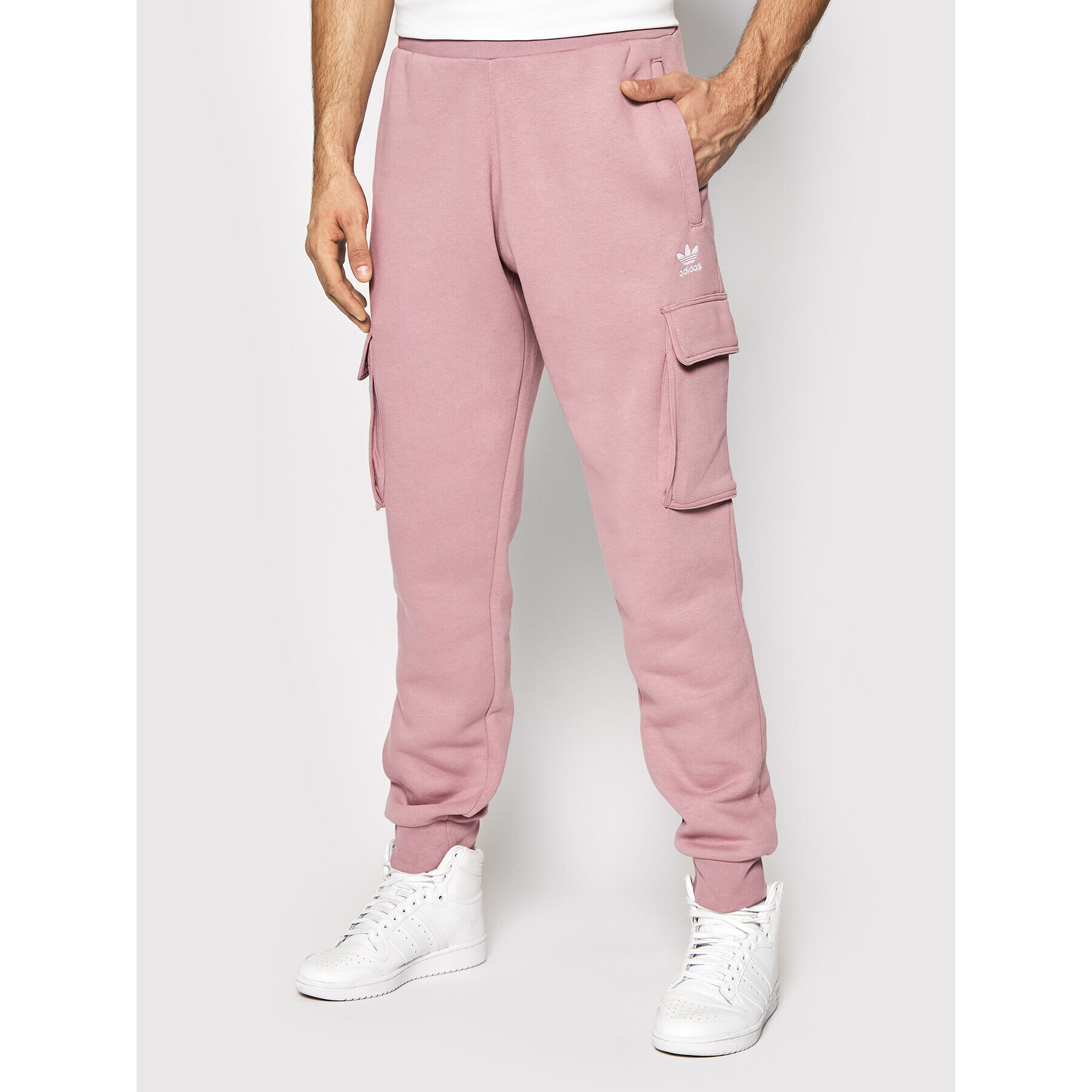 adidas Teplákové kalhoty adicolor Essentials Trefoil Cargo HE6988 Růžová Slim Fit - Pepit.cz