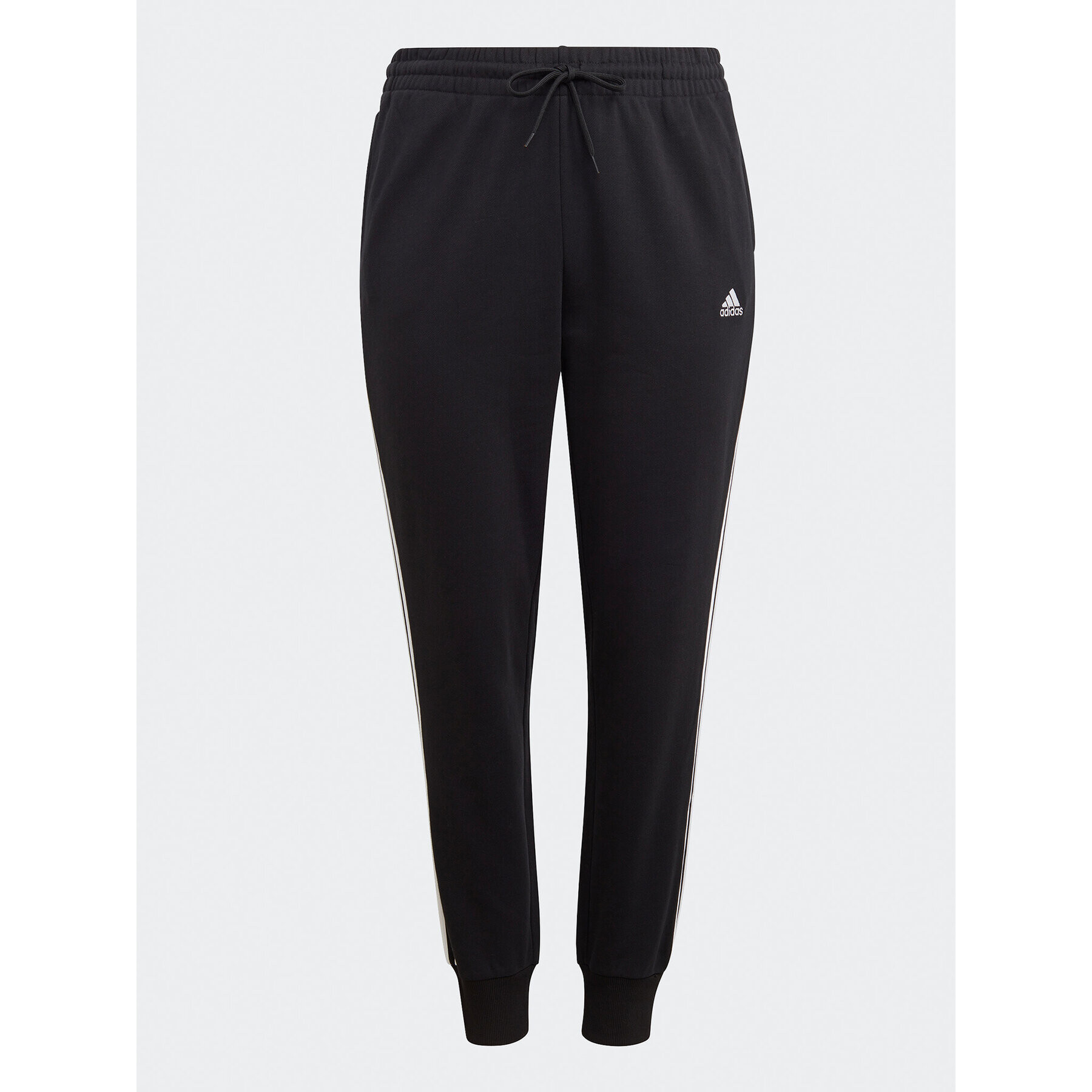 adidas Teplákové kalhoty Essentials 3-Stripes French Terry Cuffed Joggers (Plus Size) IB8745 Černá Slim Fit - Pepit.cz