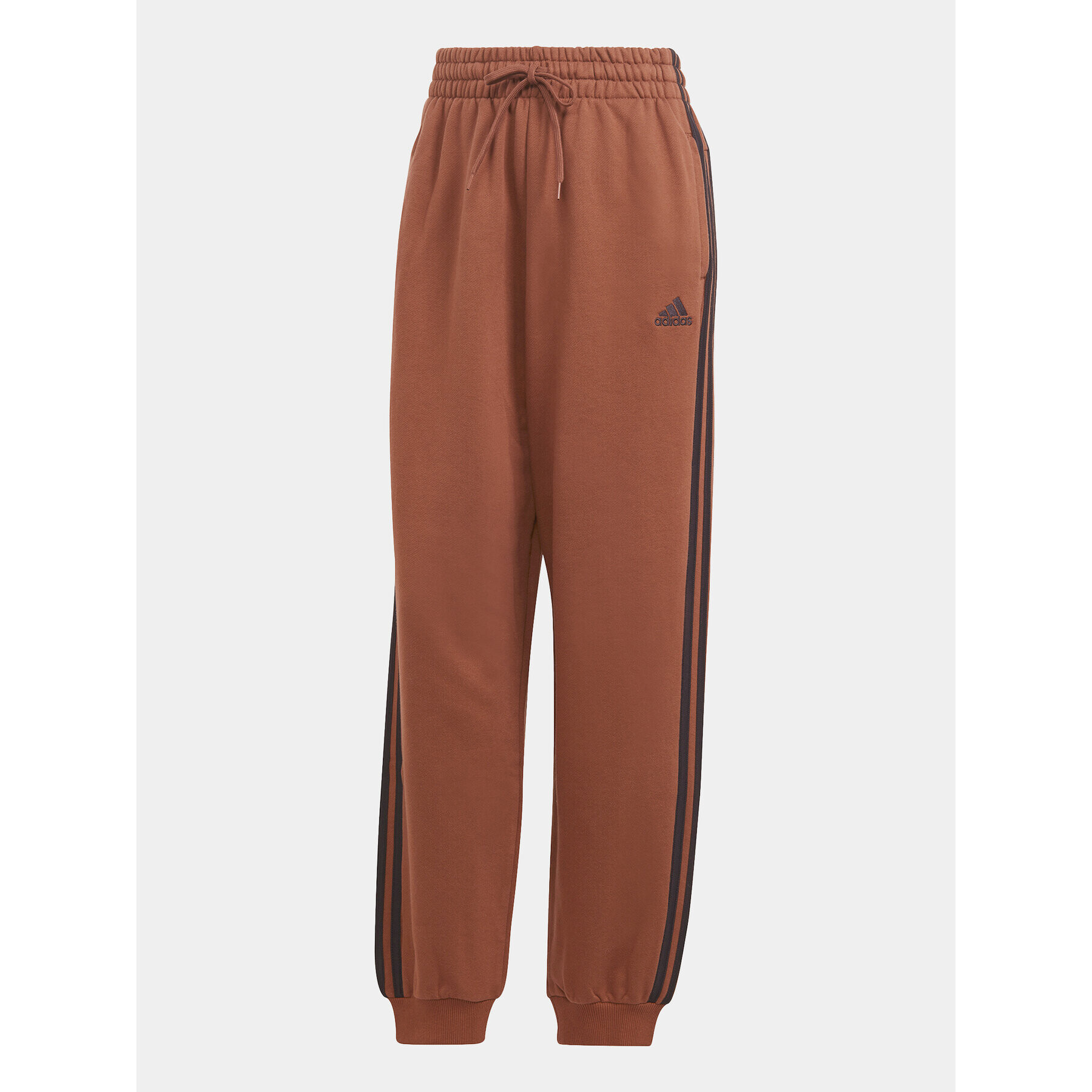 adidas Teplákové kalhoty Essentials 3-Stripes IL3451 Hnědá Loose Fit - Pepit.cz