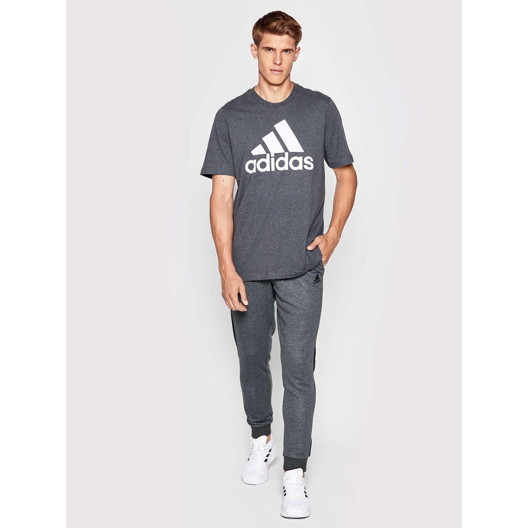 adidas Teplákové kalhoty Essentials French Terry H12256 Šedá Regular Fit - Pepit.cz