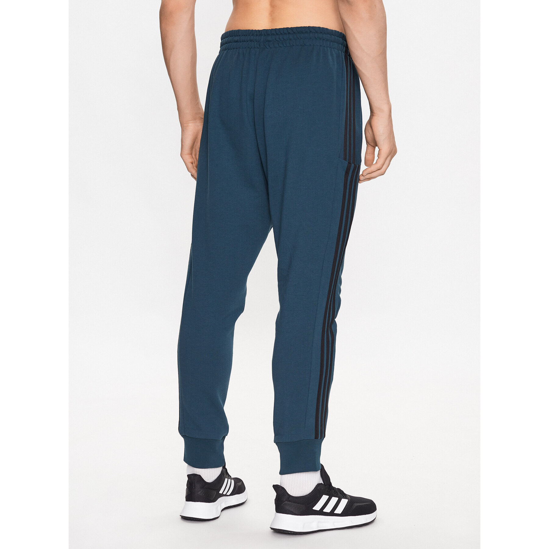 adidas Teplákové kalhoty Essentials French Terry Tapered Cuff 3-Stripes Joggers IJ8698 Tyrkysová Regular Fit - Pepit.cz