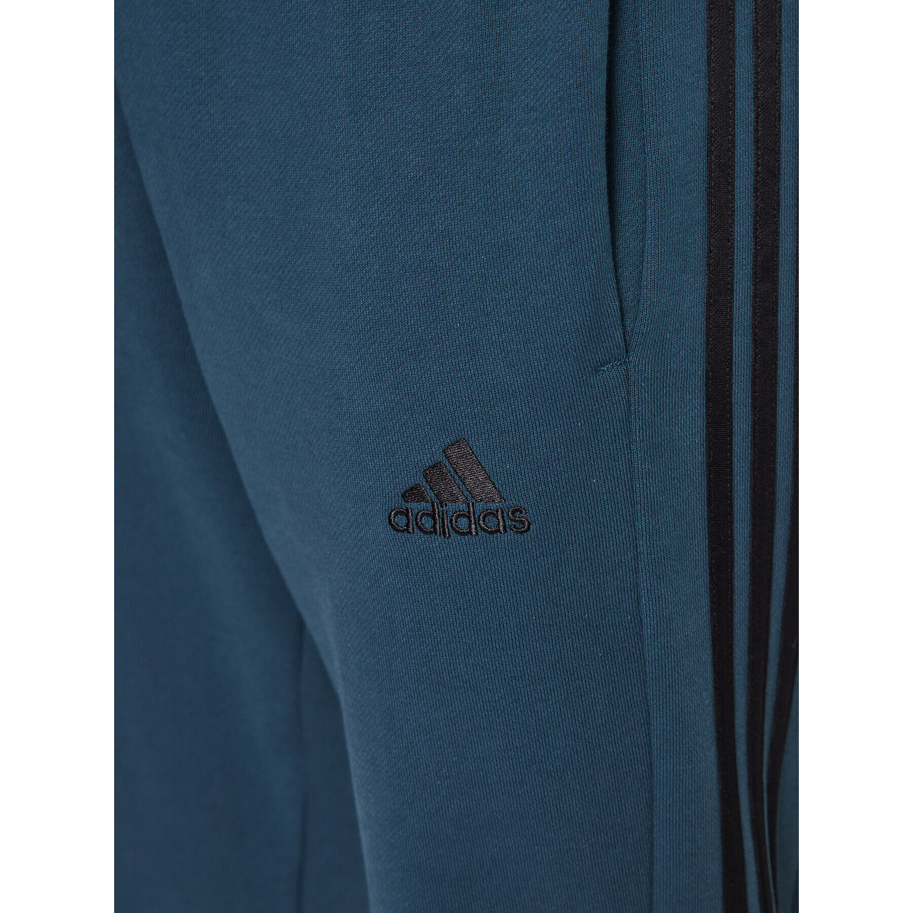 adidas Teplákové kalhoty Essentials French Terry Tapered Cuff 3-Stripes Joggers IJ8698 Tyrkysová Regular Fit - Pepit.cz