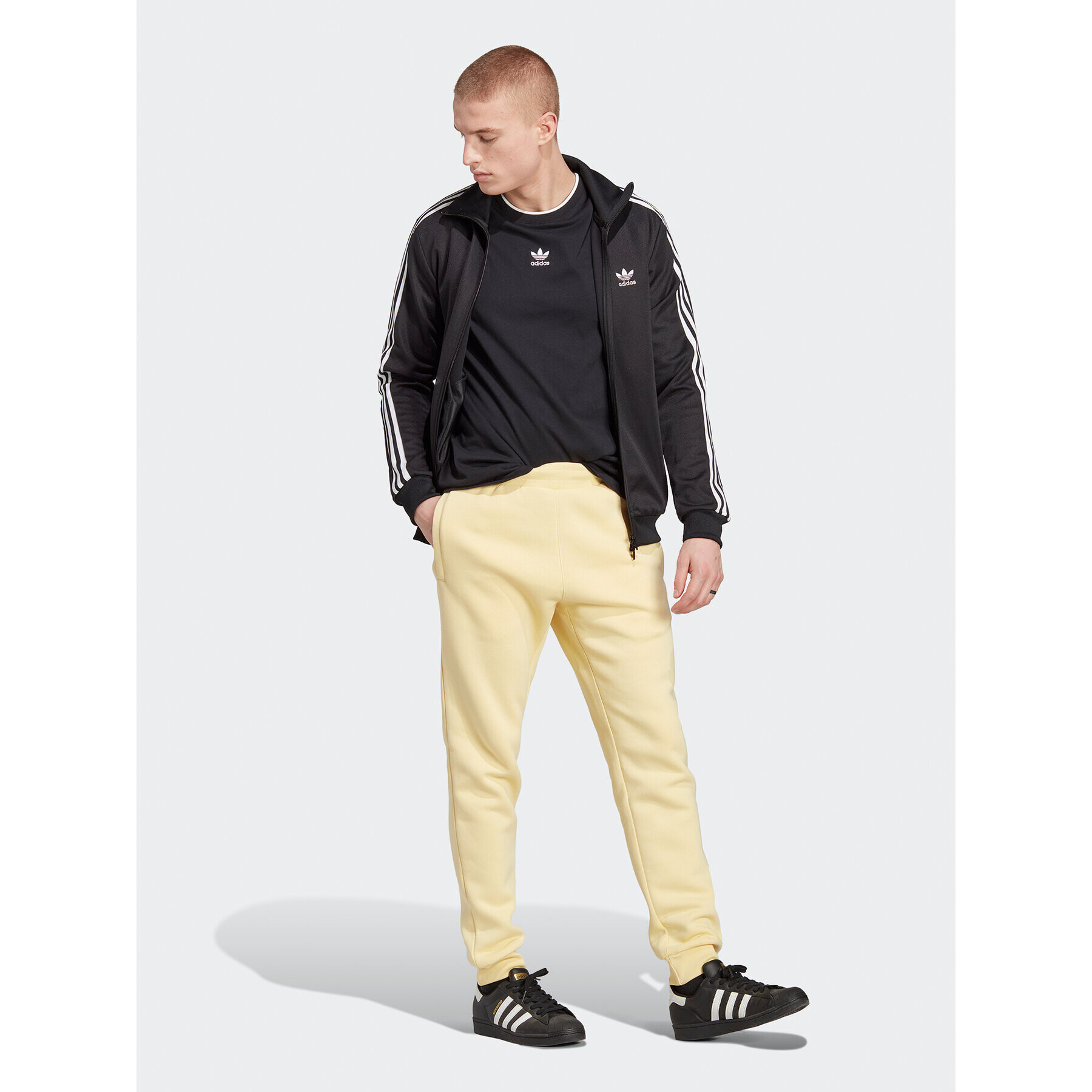 adidas Teplákové kalhoty Trefoil Essentials Joggers IA4831 Žlutá Slim Fit - Pepit.cz