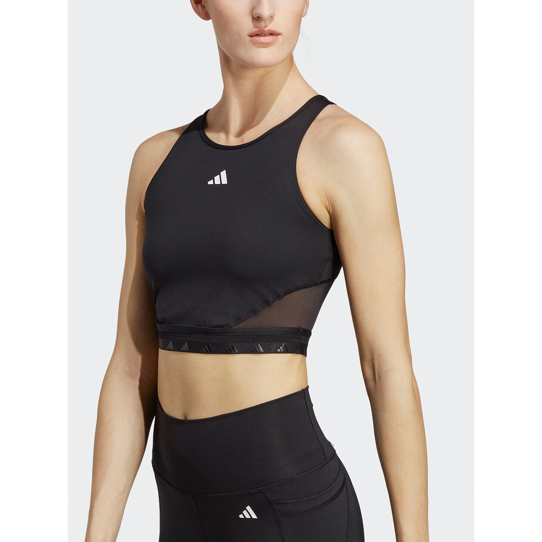 adidas Top AEROREADY Hyperglam Crop Tank Top IB2310 Černá - Pepit.cz