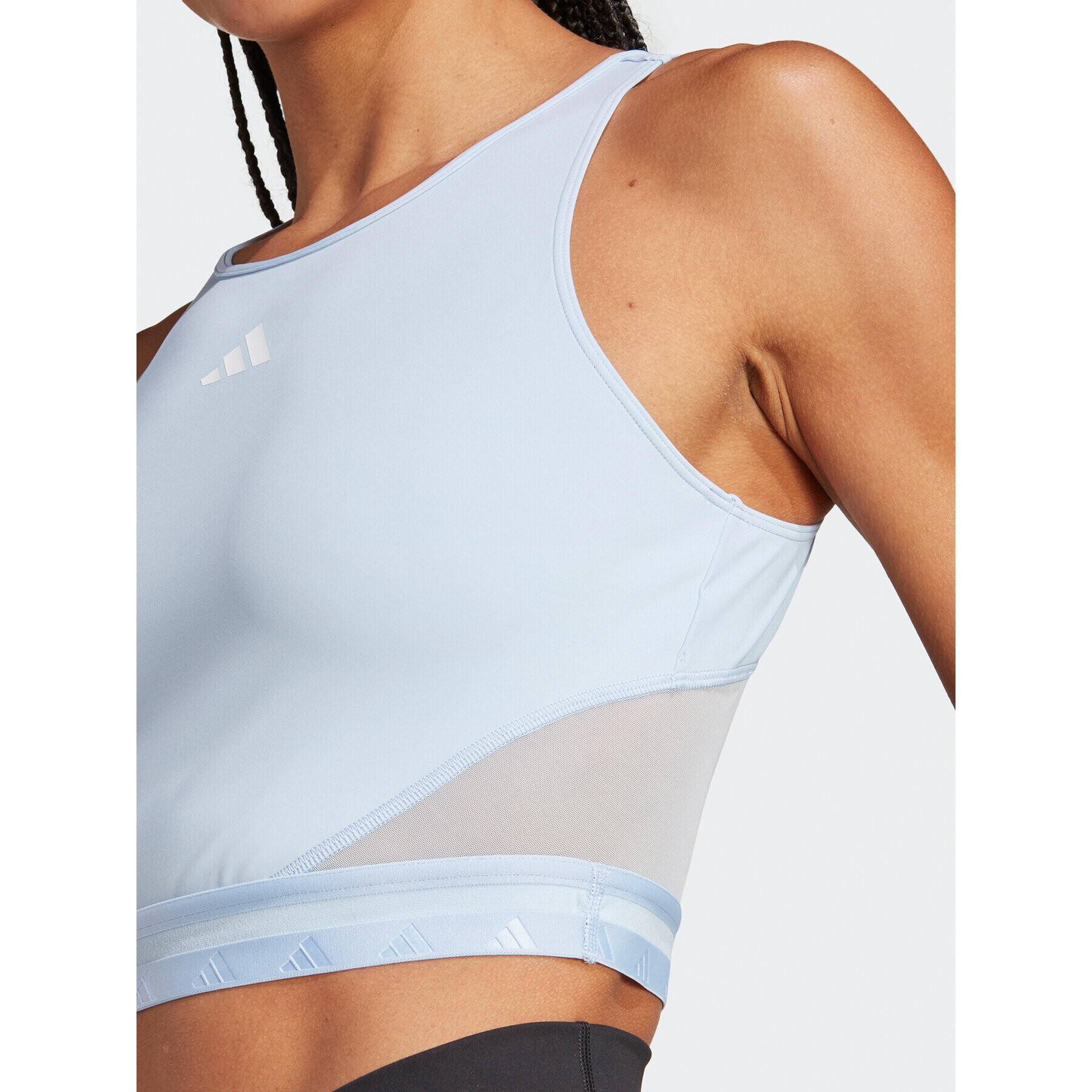 adidas Top AEROREADY Hyperglam Crop Tank Top IB2312 Modrá - Pepit.cz