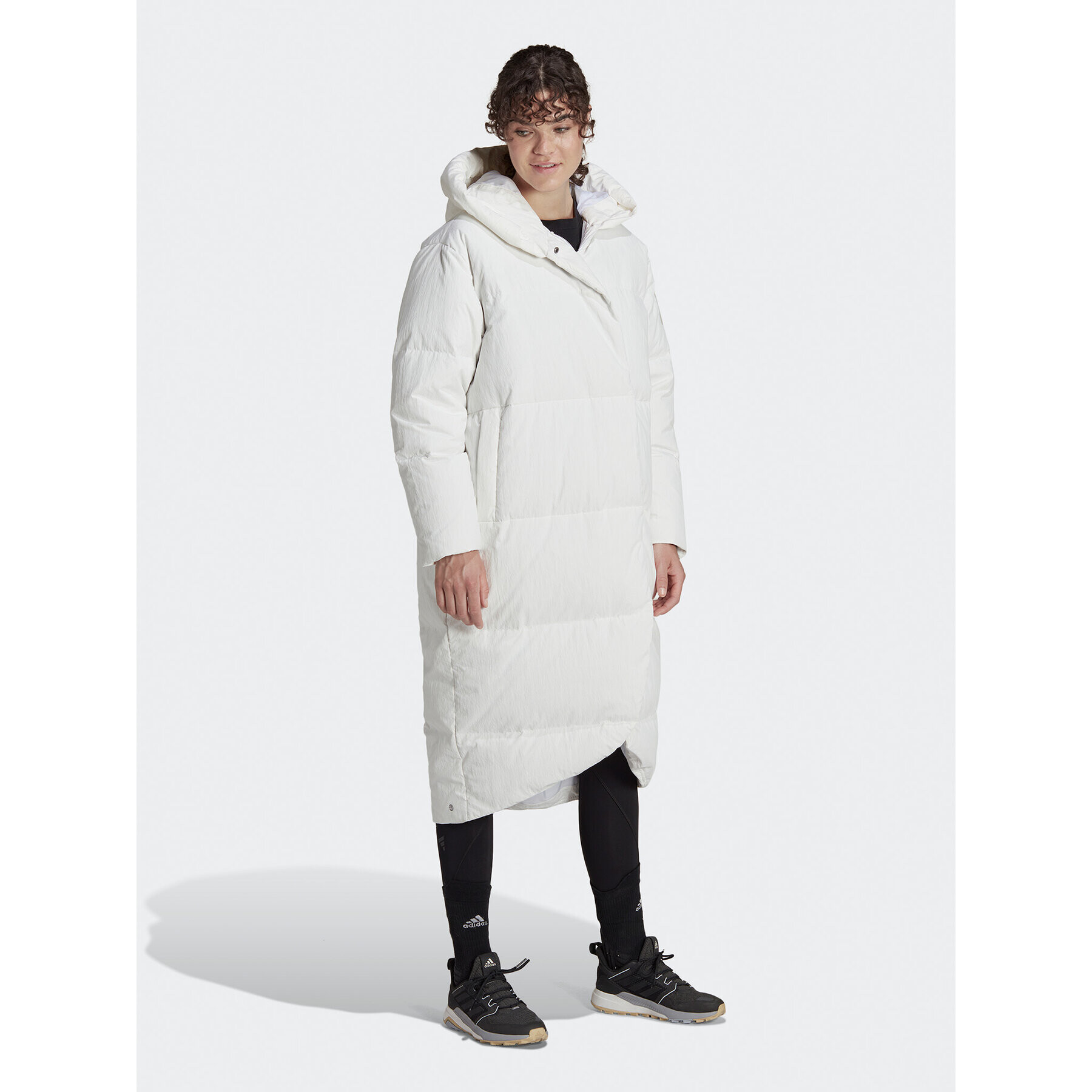 adidas Vatovaná bunda Big Baffle Down Coat HN9939 Bílá Loose Fit - Pepit.cz