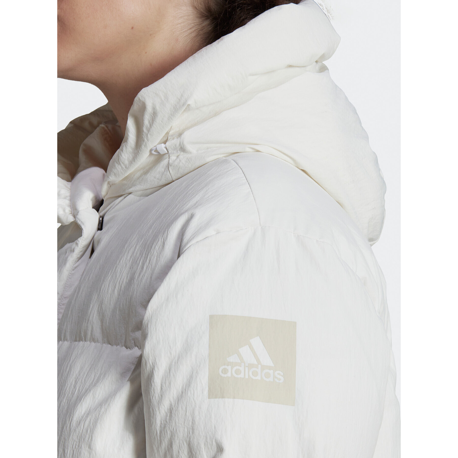 adidas Vatovaná bunda Big Baffle Down Coat HN9939 Bílá Loose Fit - Pepit.cz