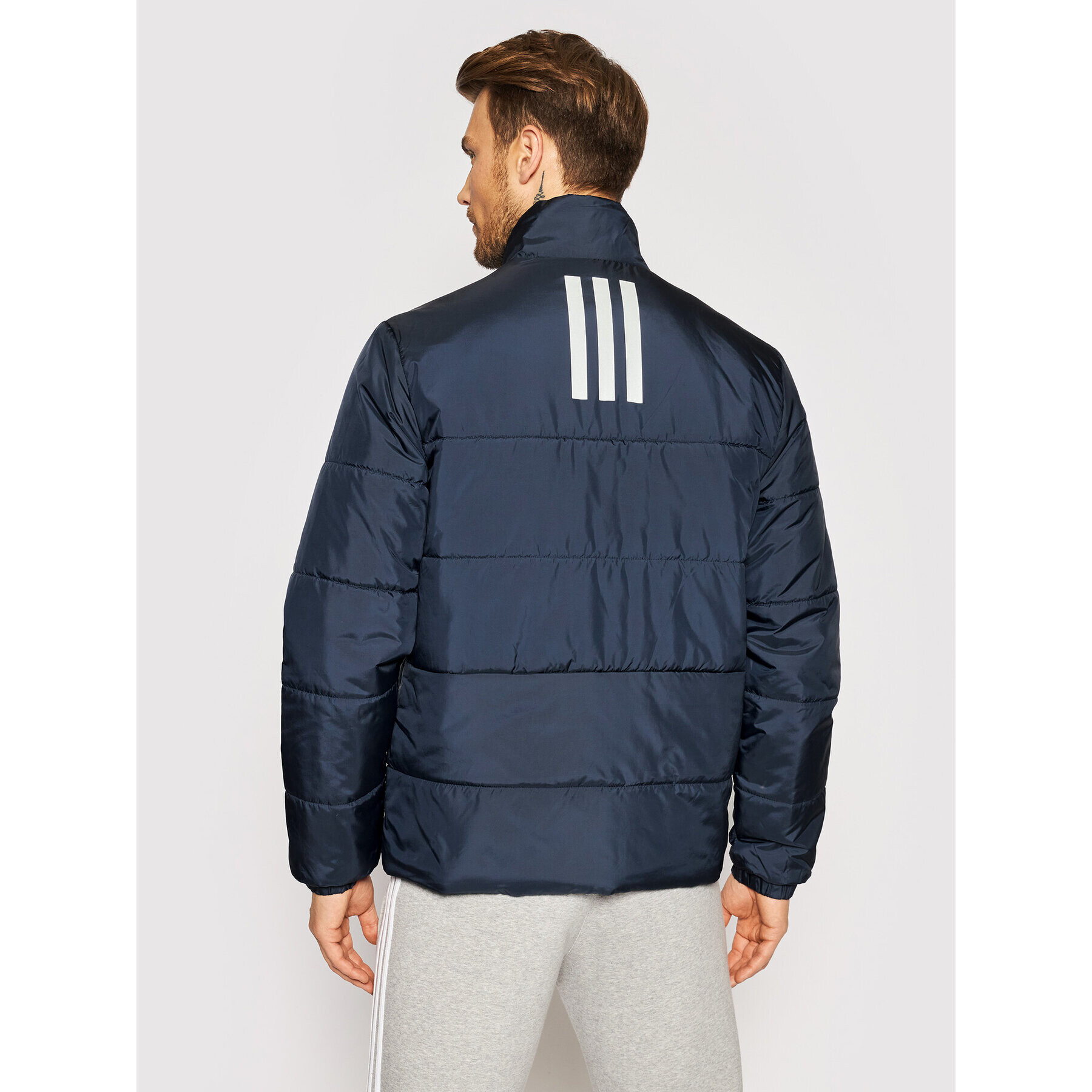 adidas Vatovaná bunda Bsc 3-Stripes Insulated DZ1394 Tmavomodrá Slim Fit - Pepit.cz