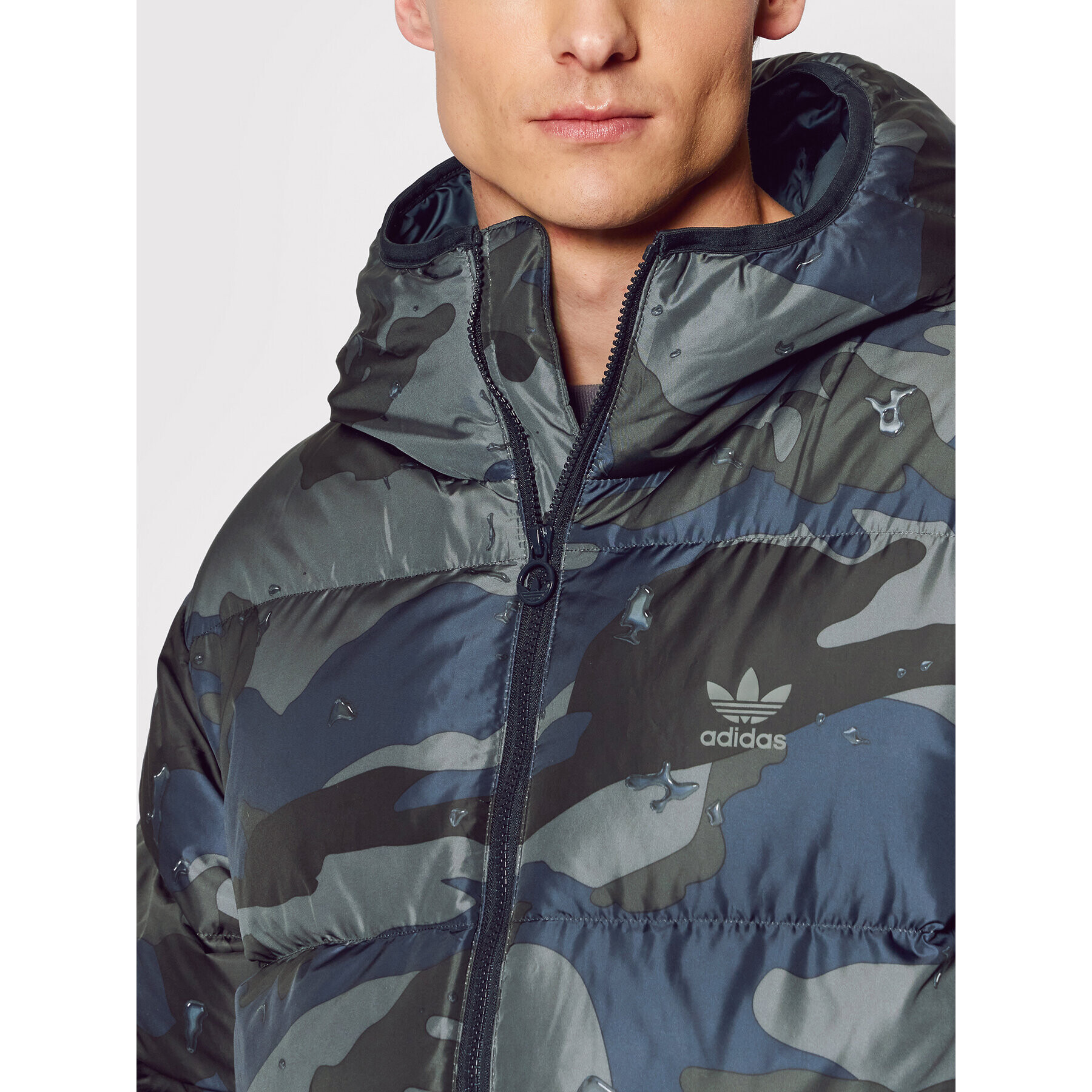 adidas Vatovaná bunda Camo H13566 Zelená Regular Fit - Pepit.cz