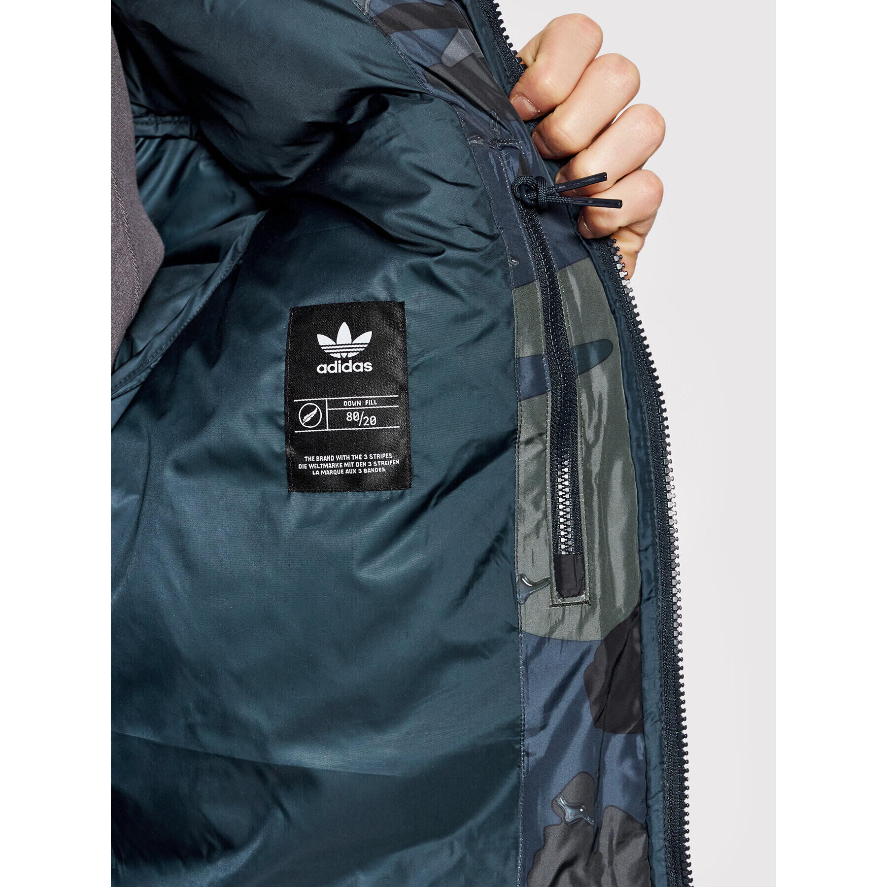 adidas Vatovaná bunda Camo H13566 Zelená Regular Fit - Pepit.cz