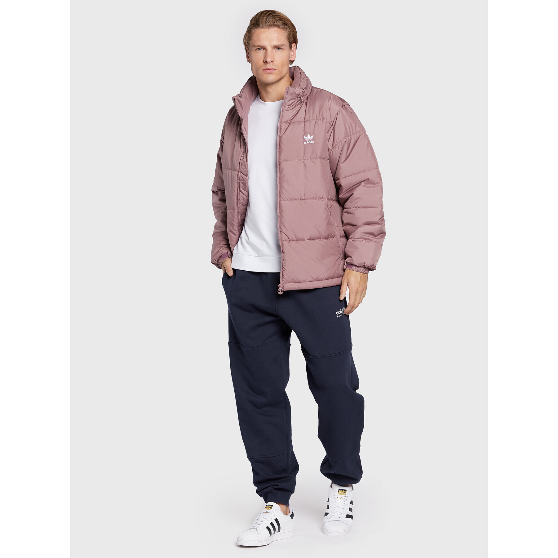 adidas Vatovaná bunda Essentials HL9191 Růžová Relaxed Fit - Pepit.cz