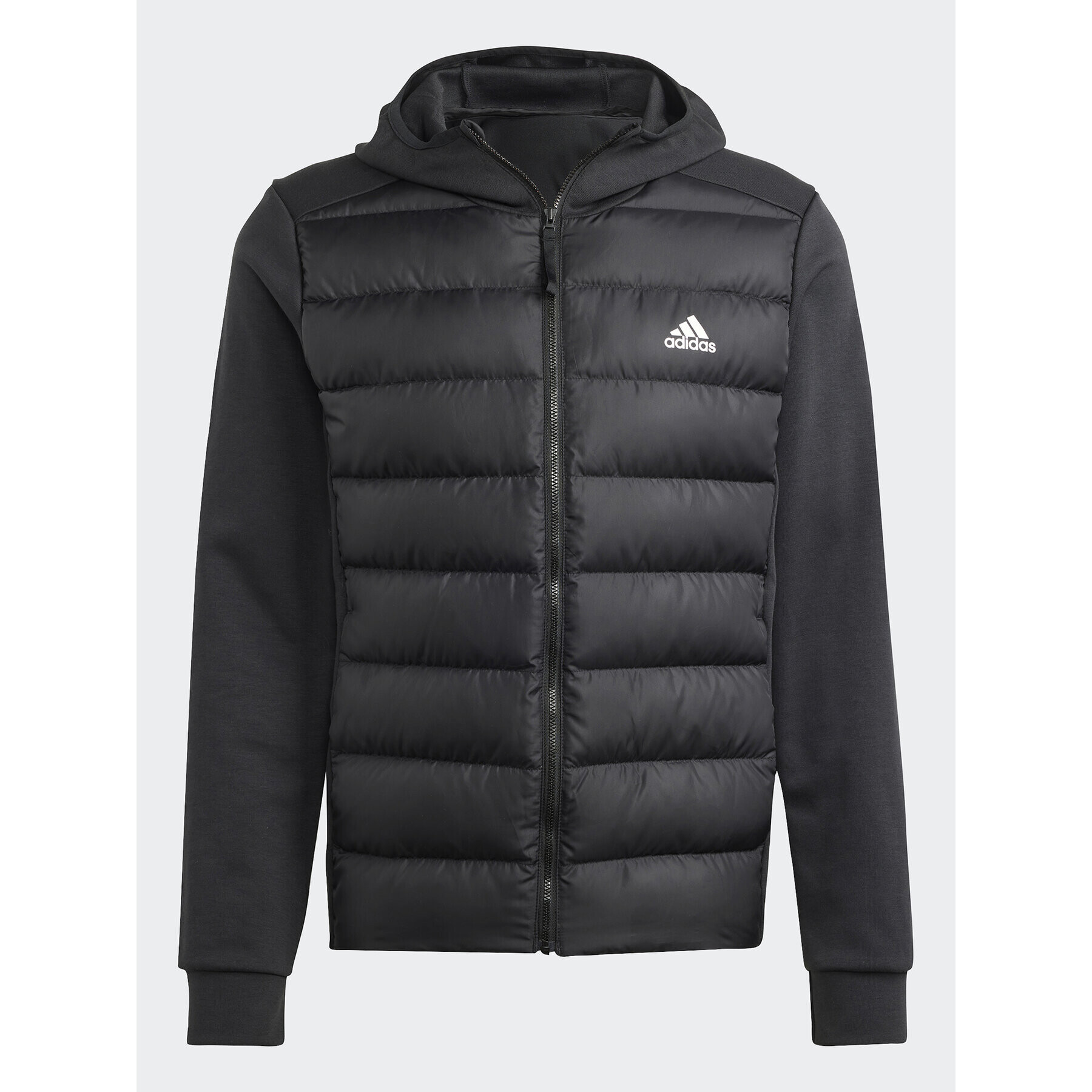 adidas Vatovaná bunda Essentials Hybrid Down HZ4430 Černá Slim Fit - Pepit.cz