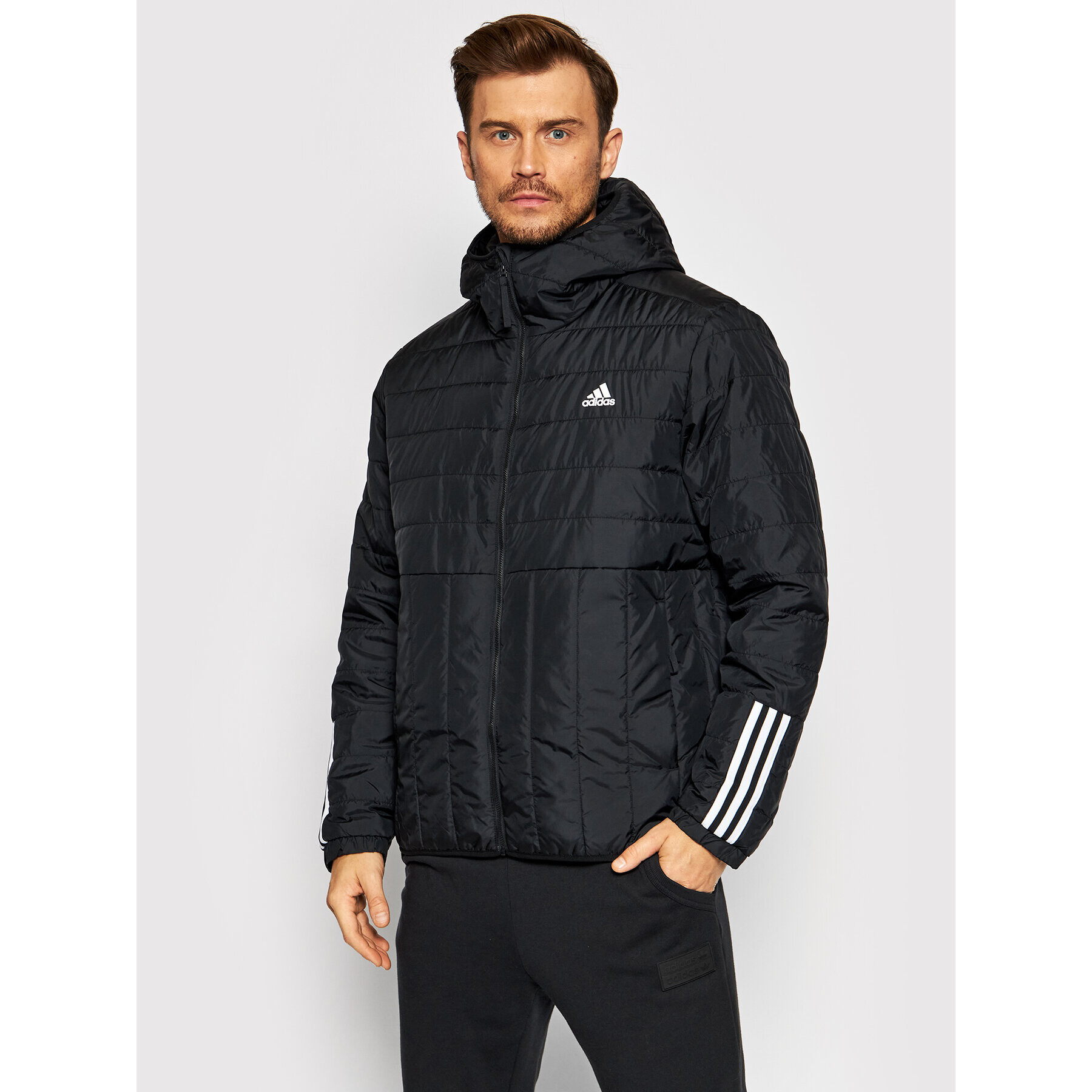 adidas Vatovaná bunda Itavic 3-Stripes GT1681 Černá Regular Fit - Pepit.cz